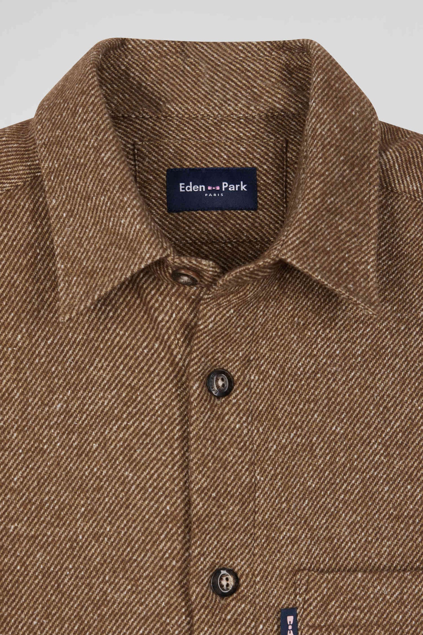 Brown mixed cotton shirt