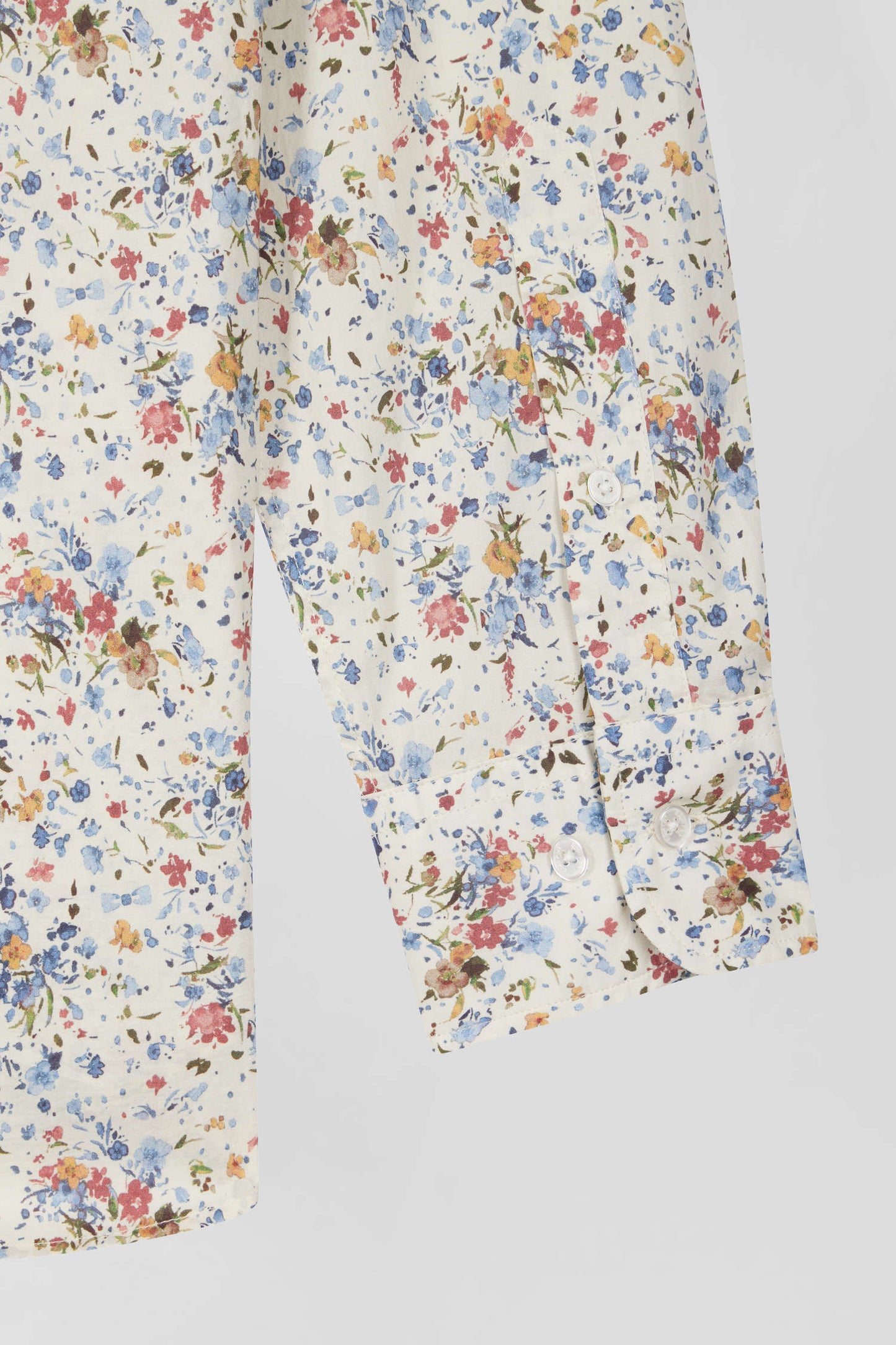 Chemise en popeline de coton imprimé floral coupe Regular