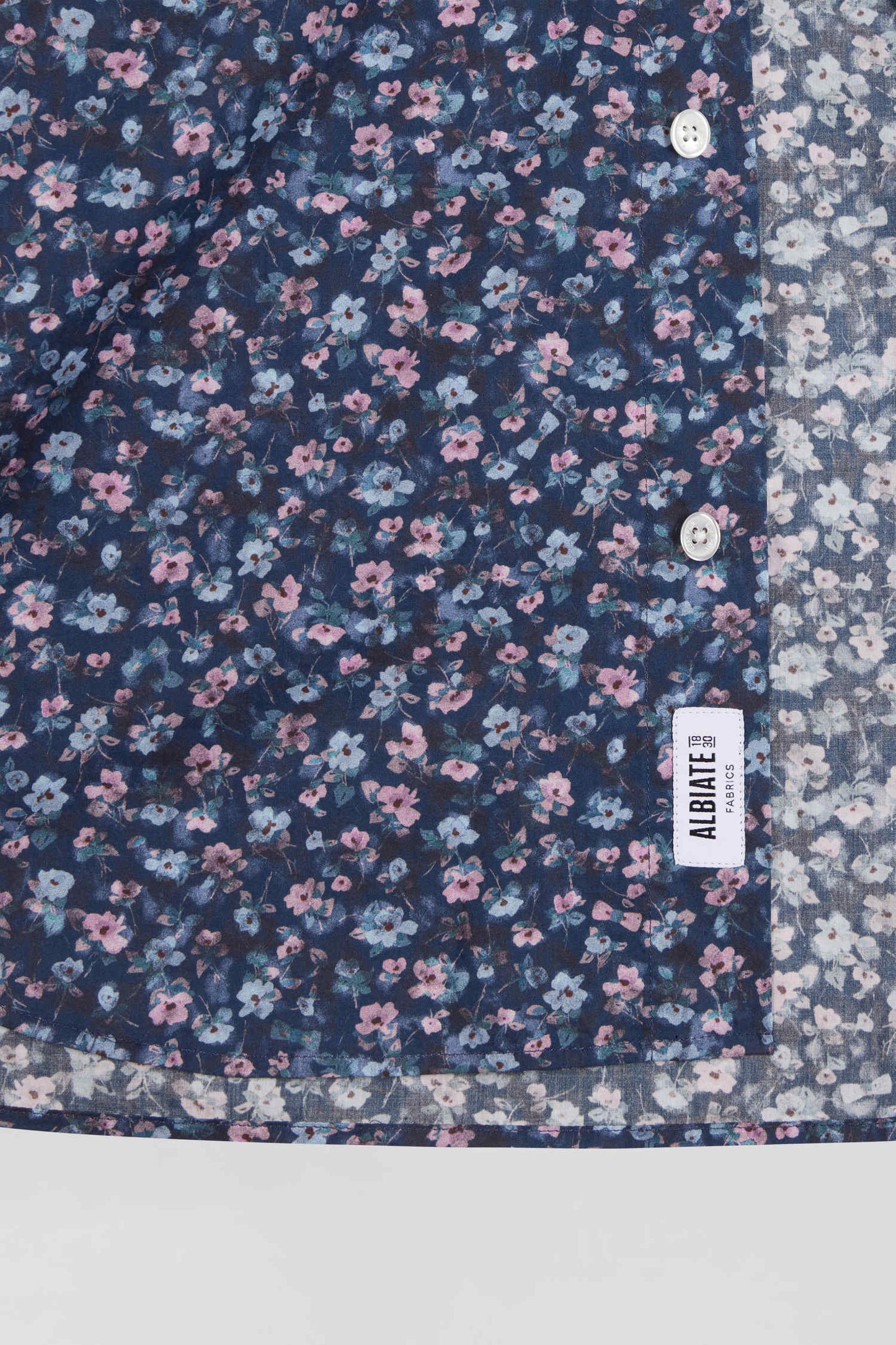 Dark blue microprint cotton shirt Regular fit