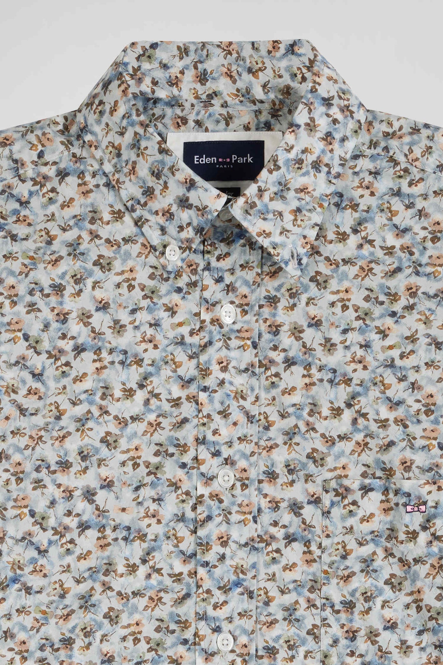 Green microprint cotton shirt Regular fit