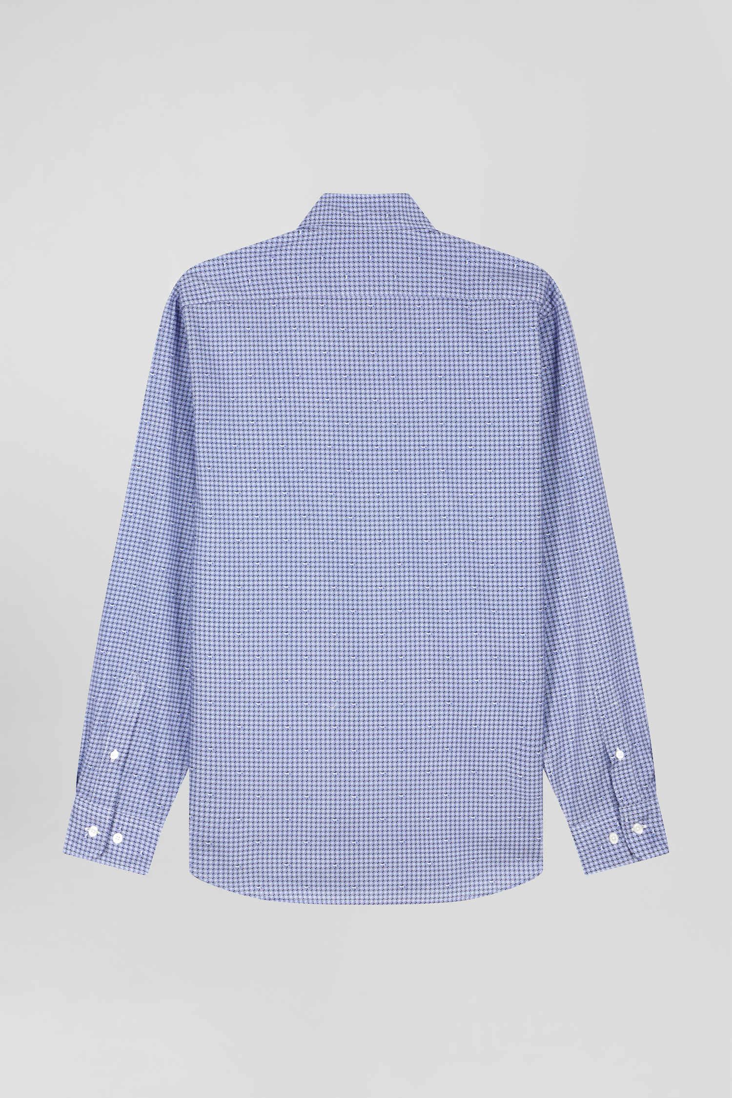 Slim blue graphic print cotton poplin shirt