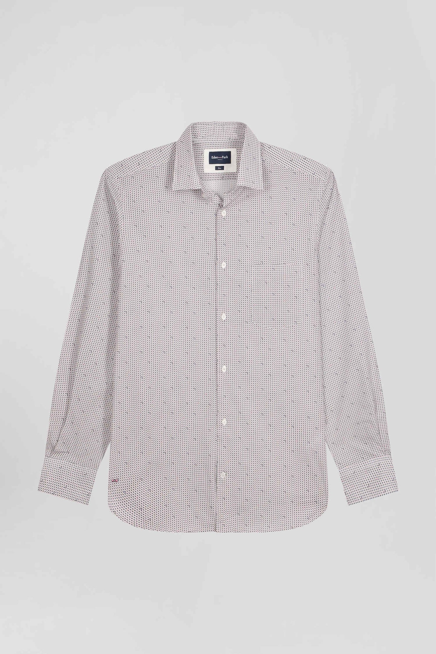Slim pink microprint cotton shirt
