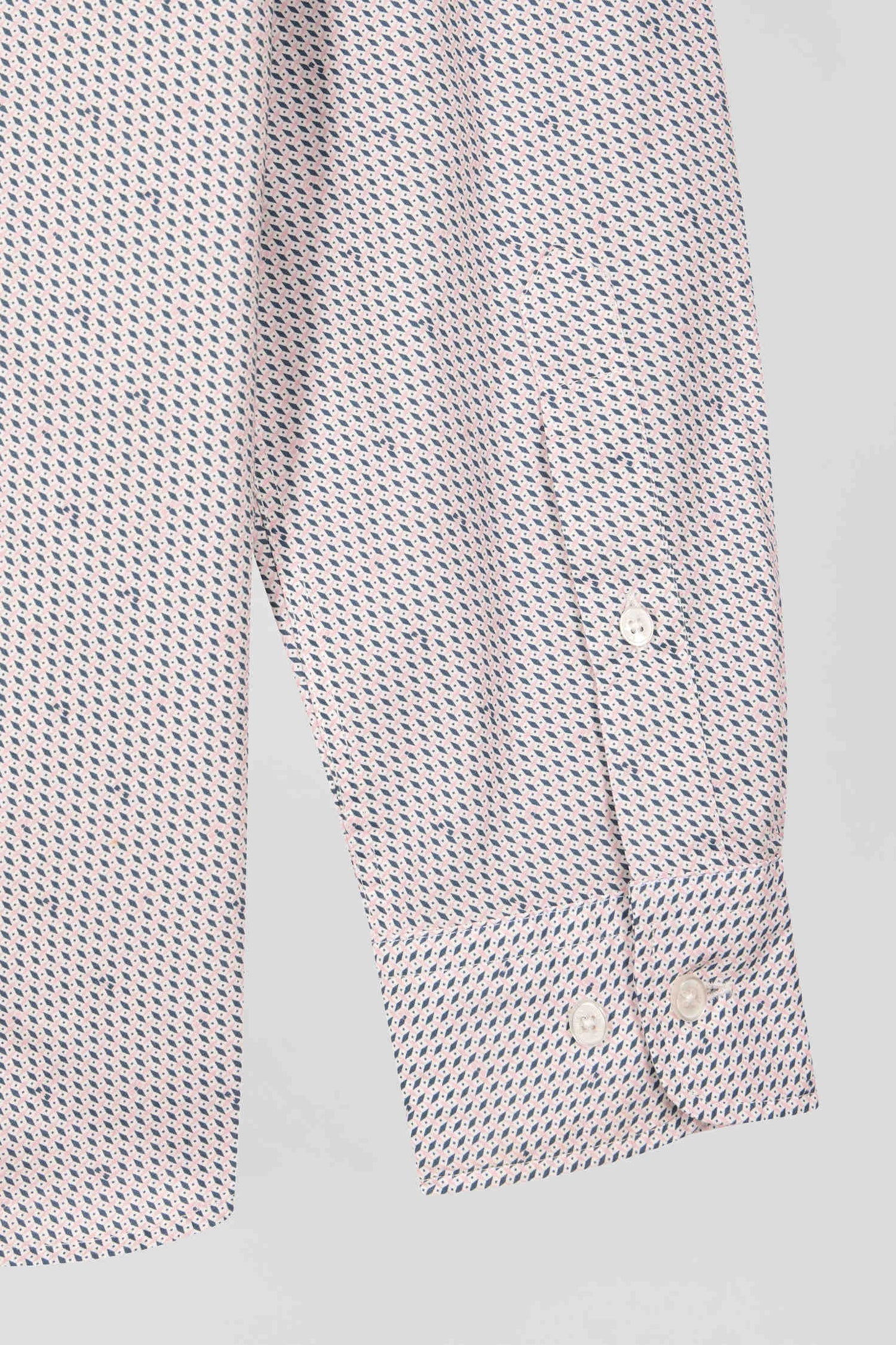 Slim pink microprint cotton shirt