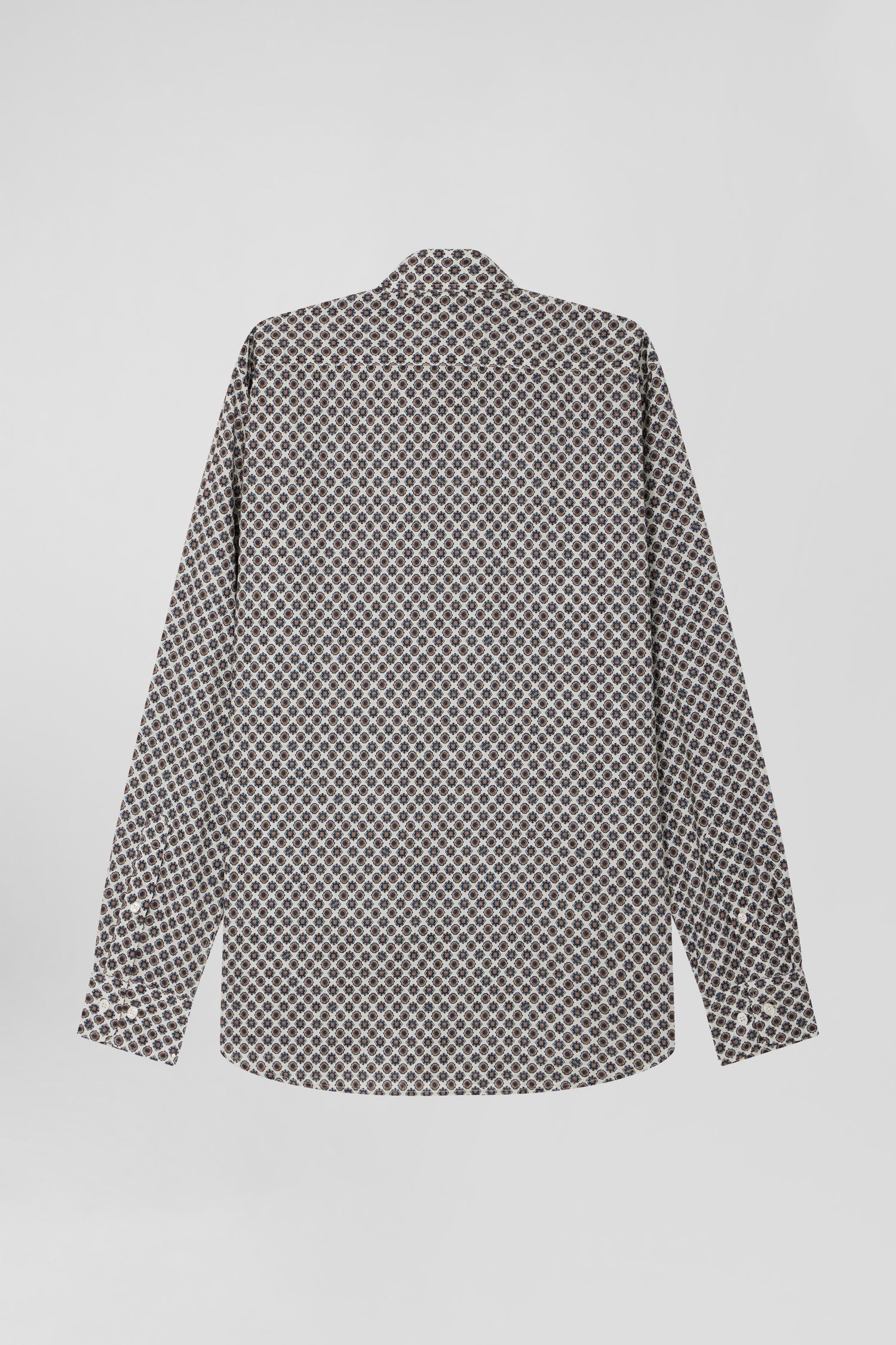 Slim-fit cotton shirt with off-white micro patterns