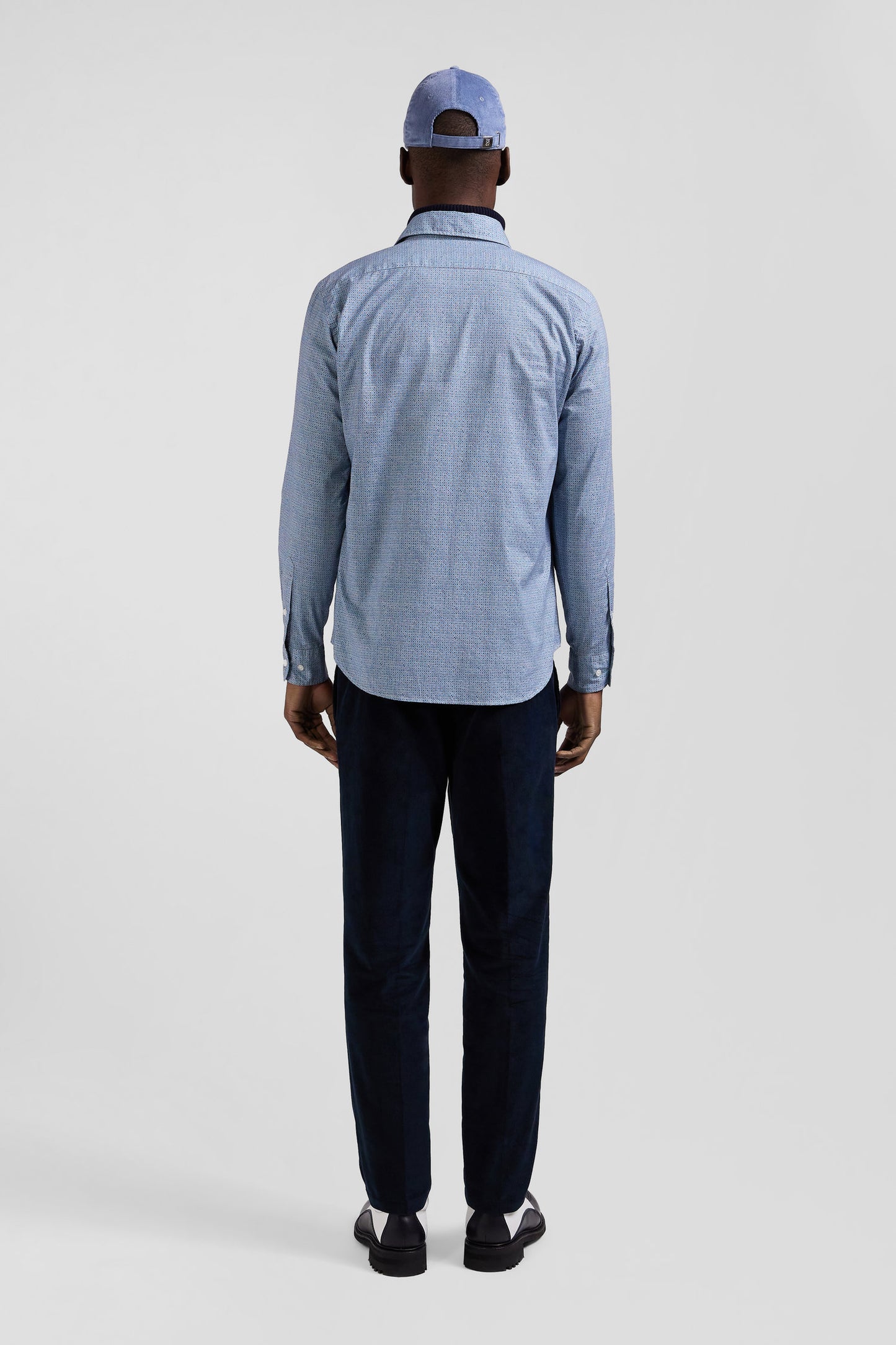 Slim sky blue cotton shirt