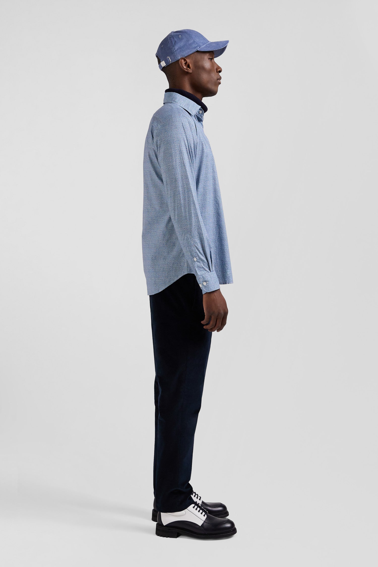 Slim sky blue cotton shirt