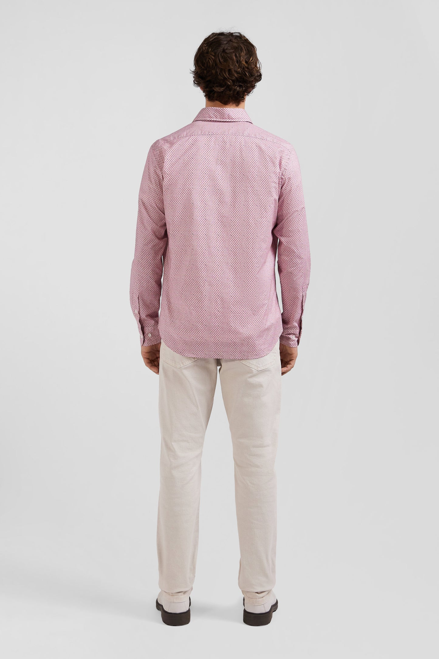 Slim pink cotton shirt