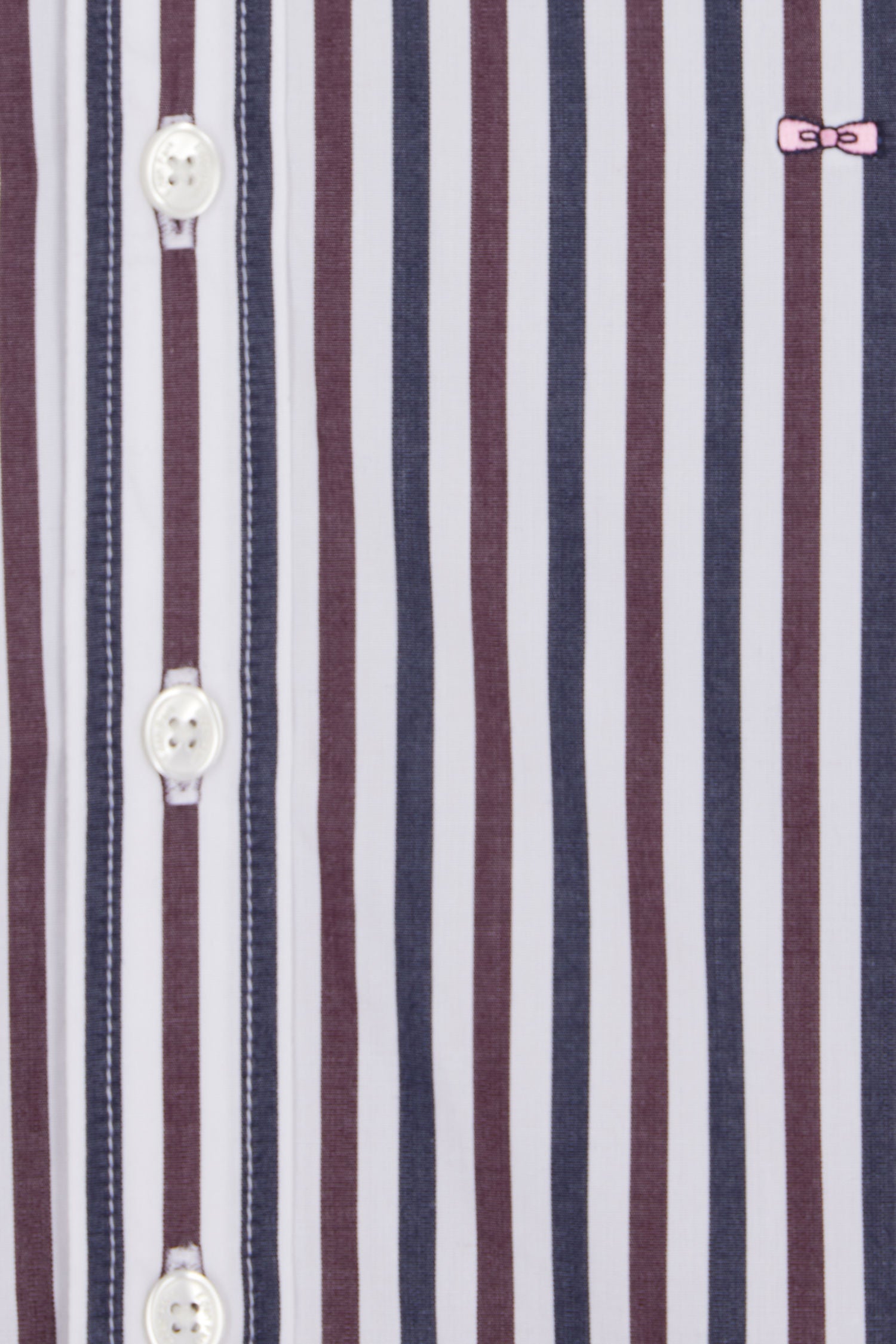 Regular burgundy striped cotton shirt