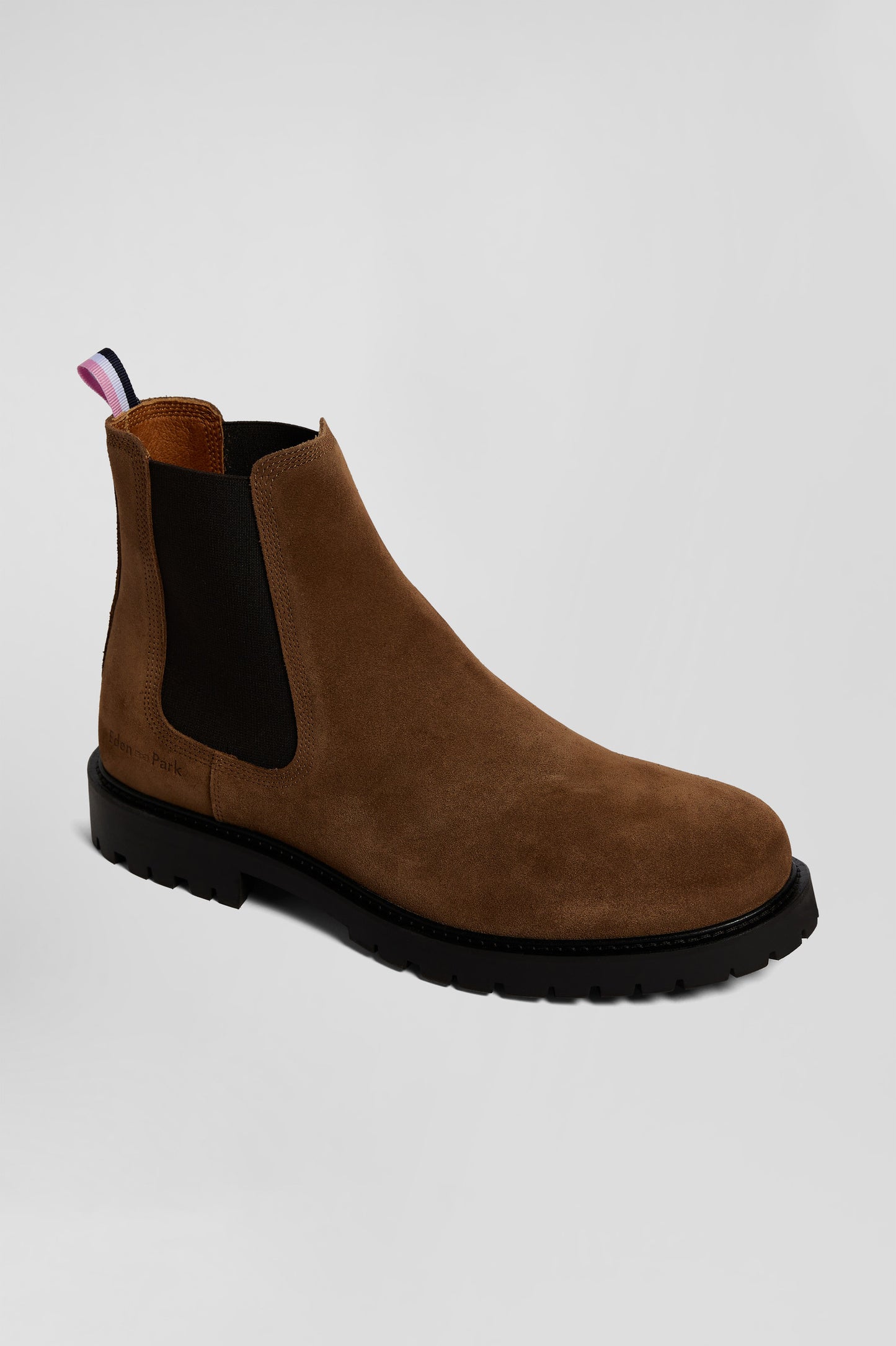 Chunky sole brown leather Chelsea boots