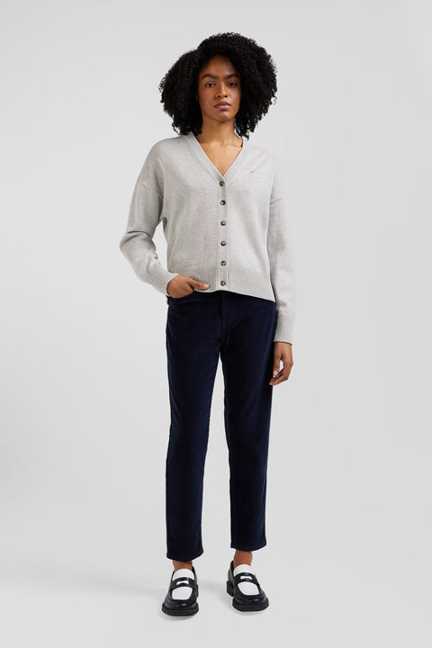 Relax grey blended wool and cotton cardigan - Image 1