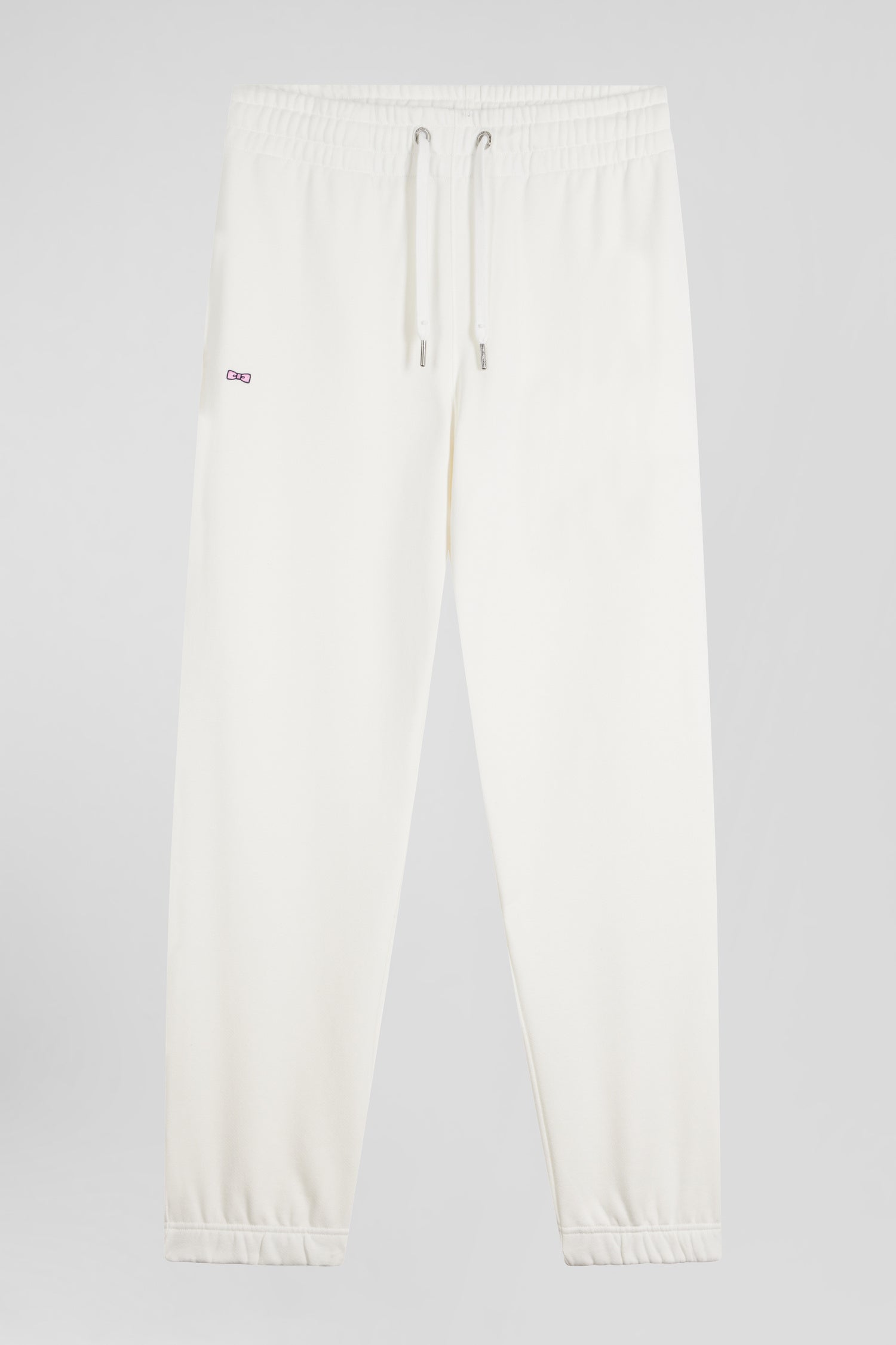 Regular ecru brushed fleece jogging bottoms