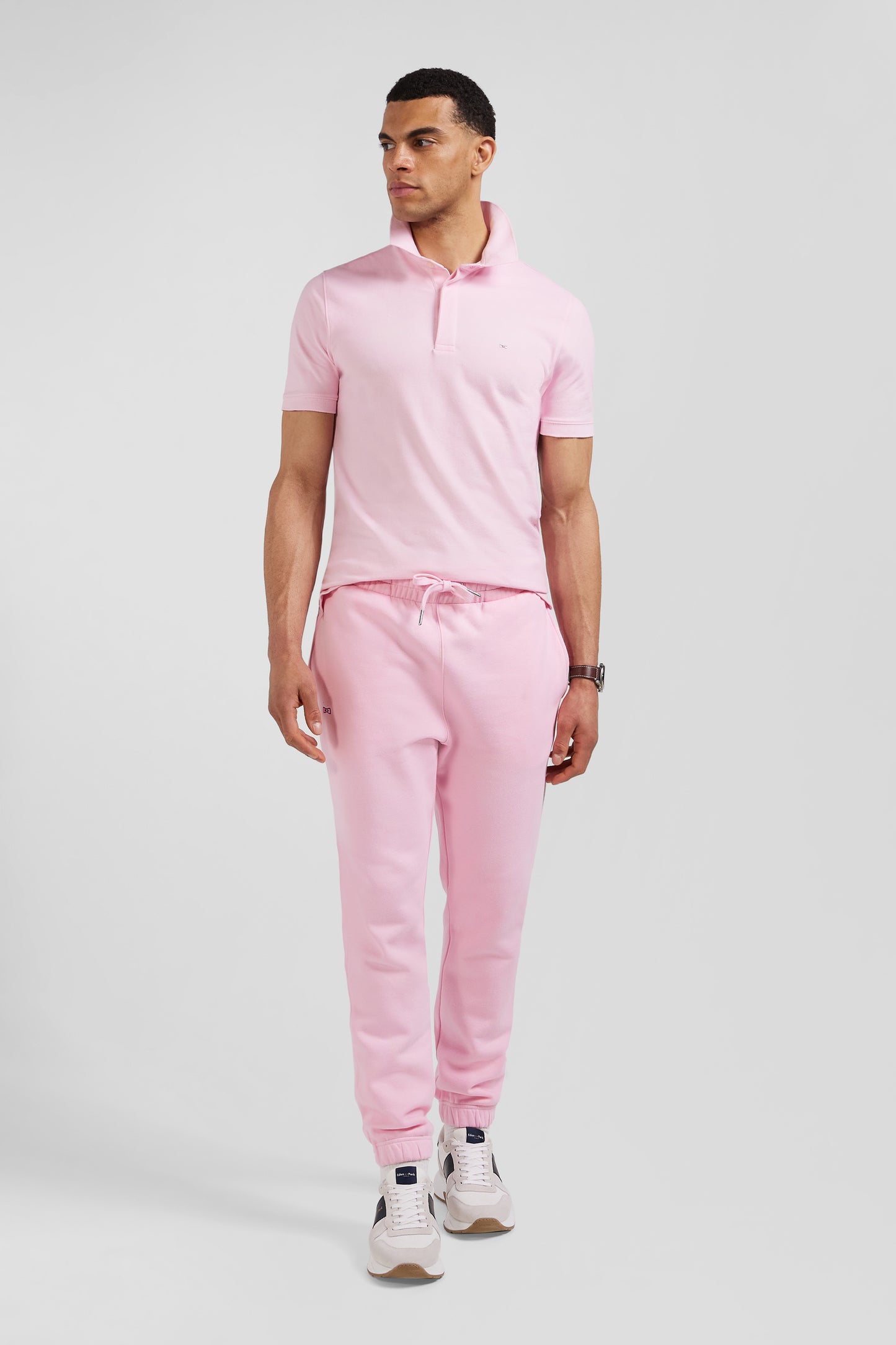 Regular pink brushed fleece jogging bottoms