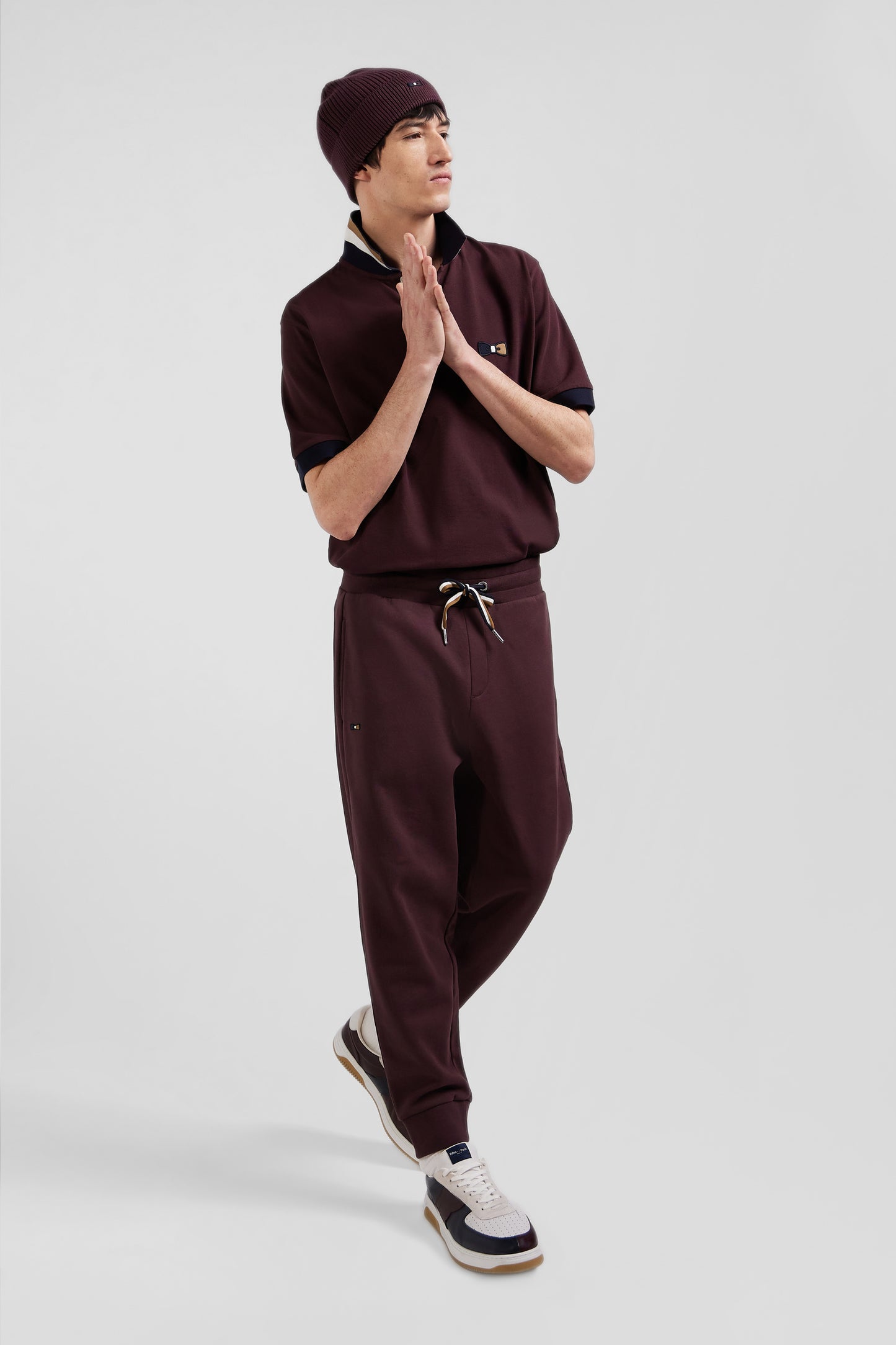 Relax burgundy brushed fleece jogging bottoms