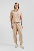 Relax unisex beige brushed cotton fleece jogging bottoms