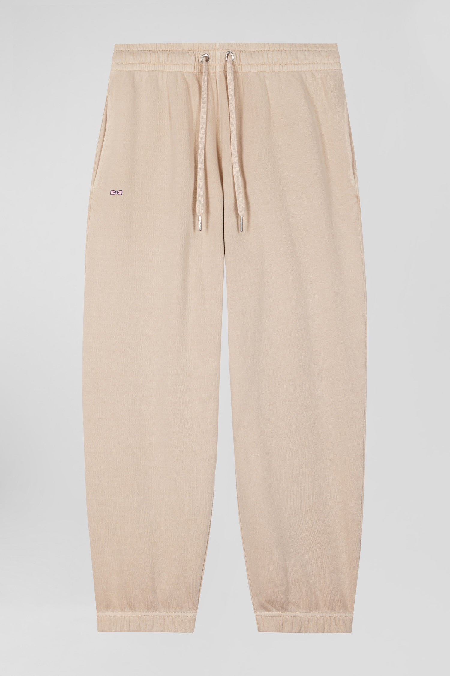 Relax unisex beige brushed cotton fleece jogging bottoms