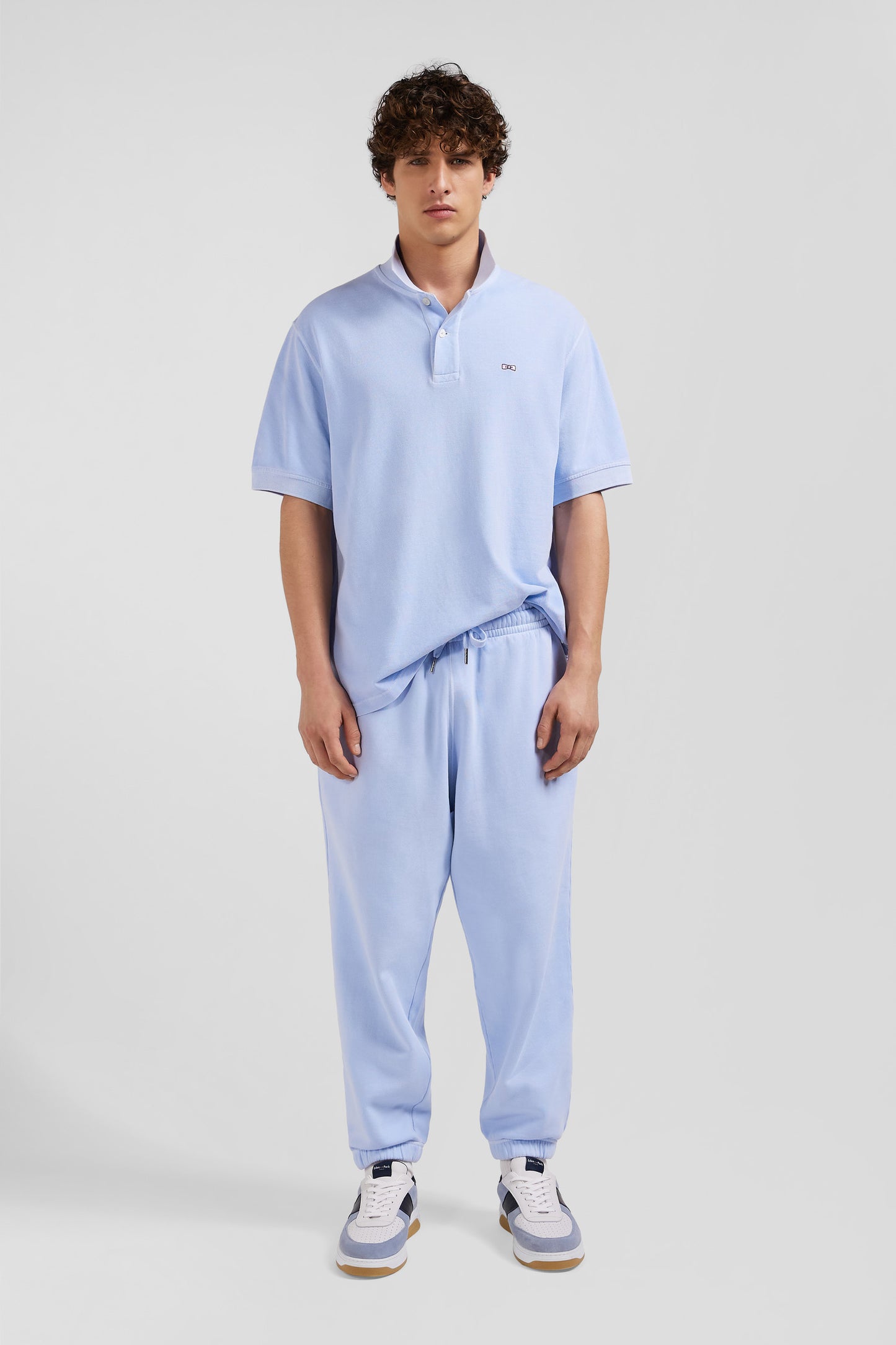 Relax unisex sky blue brushed cotton fleece jogging bottoms