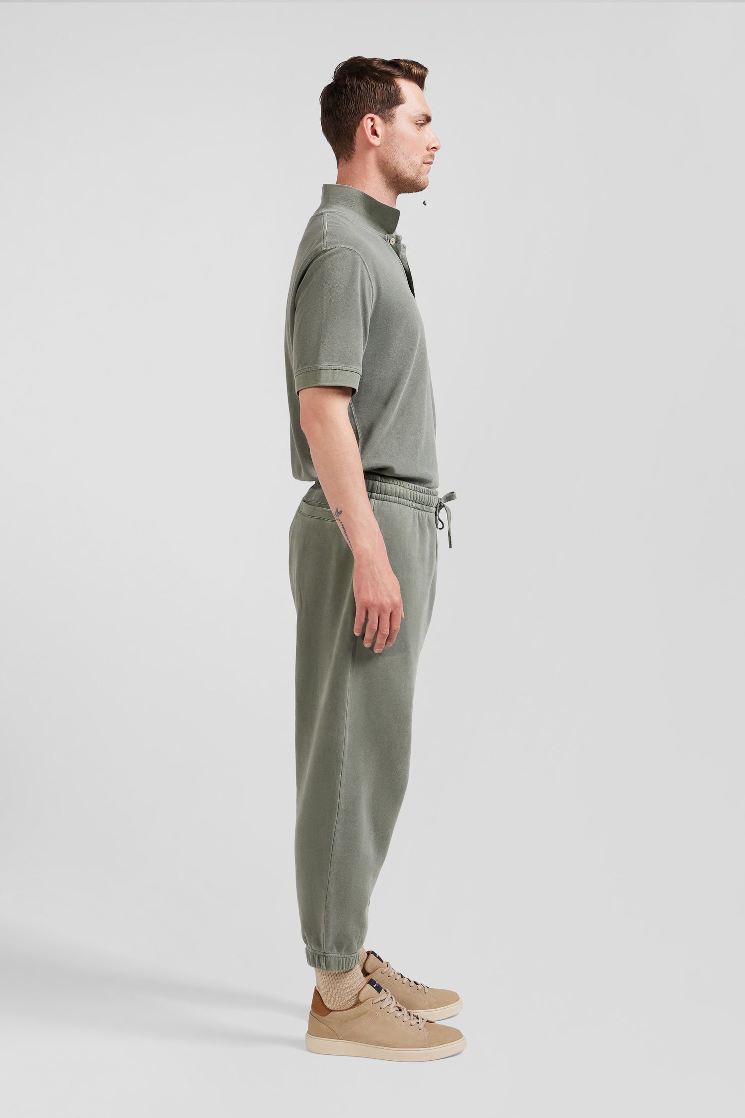 Relax unisex khaki brushed cotton fleece jogging bottoms