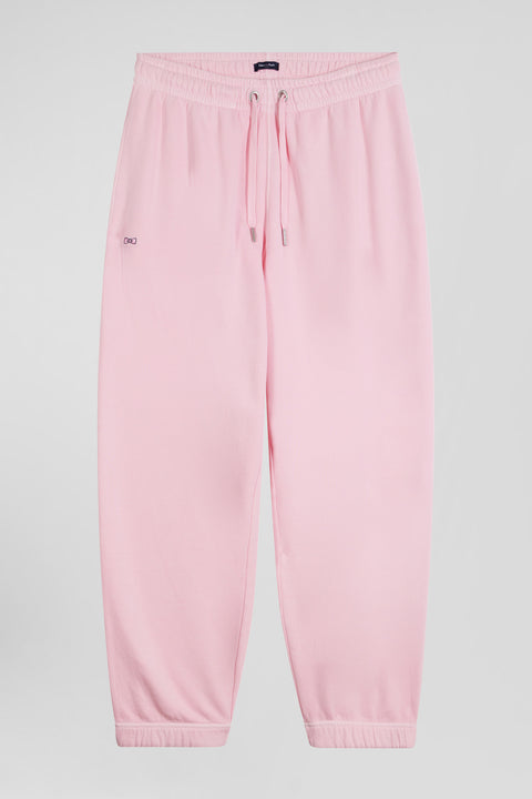 Relax unisex pink brushed cotton fleece jogging bottoms - Image 3