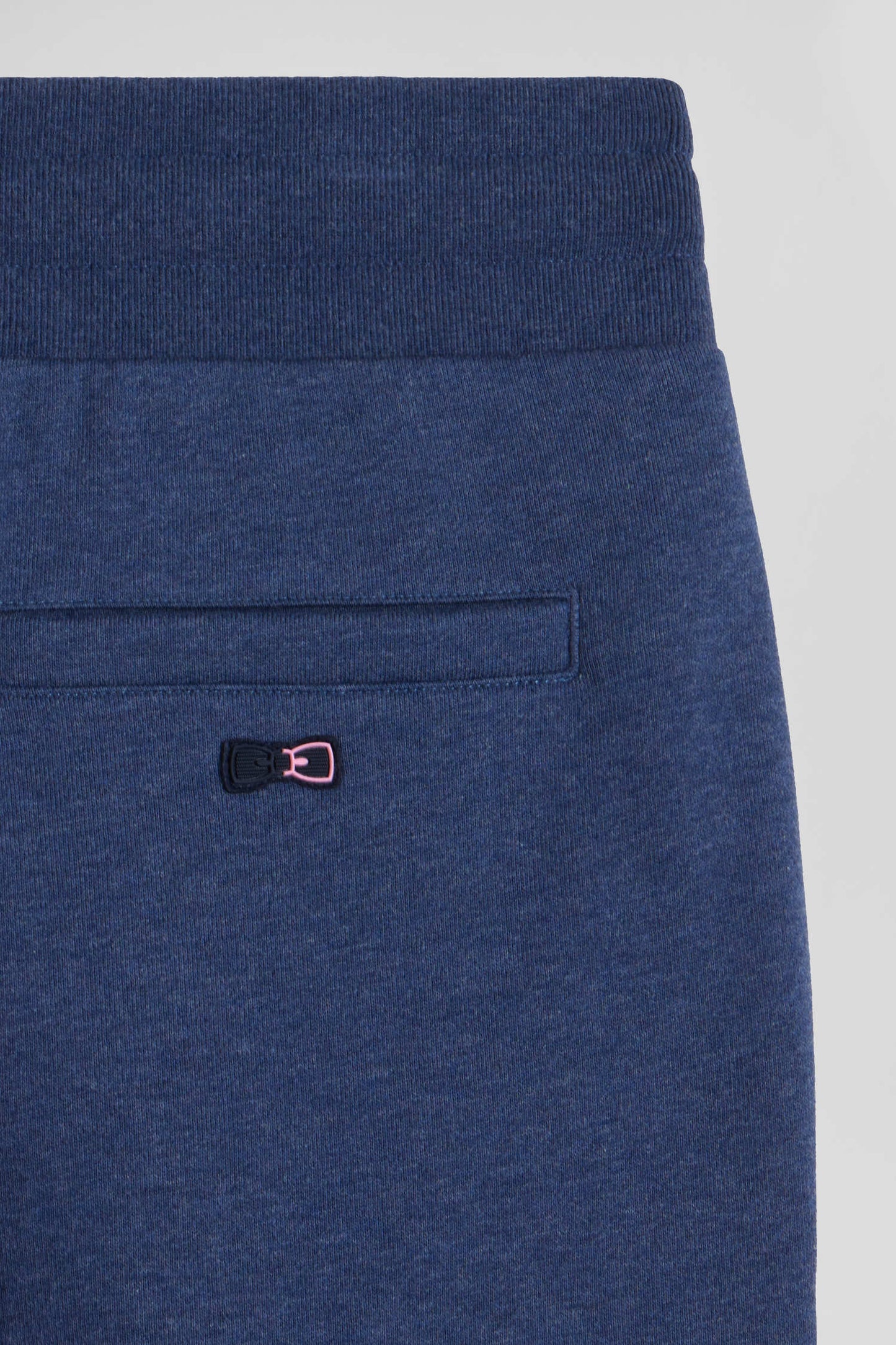 Regular navy blue brushed cotton fleece jogging bottoms