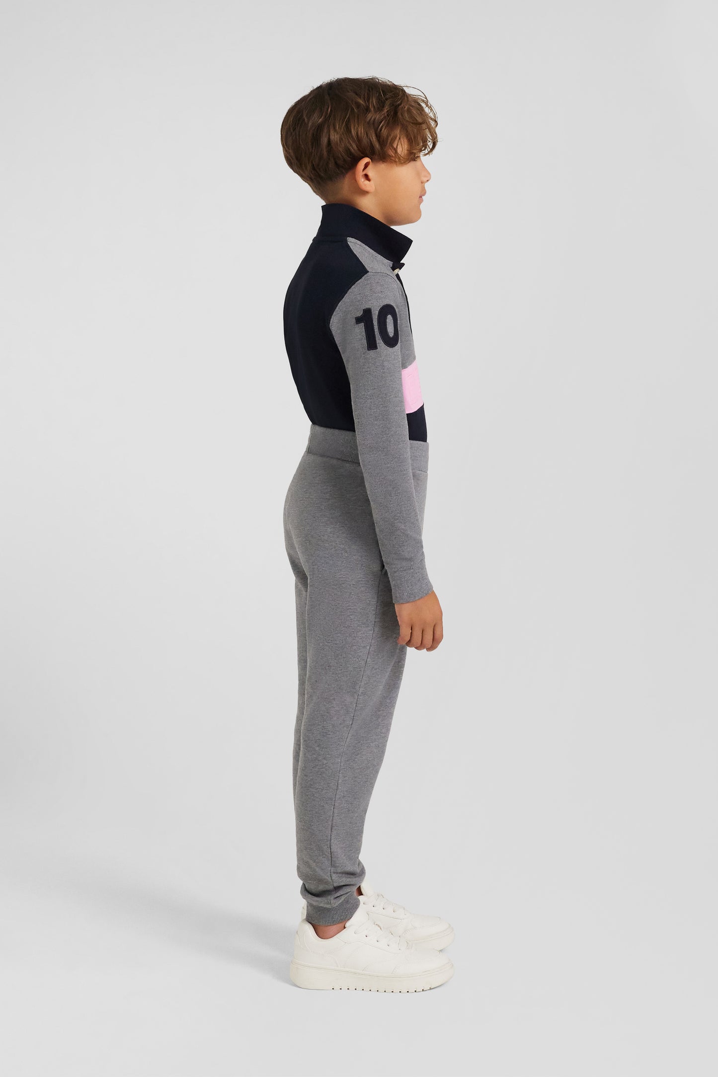 Regular grey brushed cotton fleece jogging bottoms