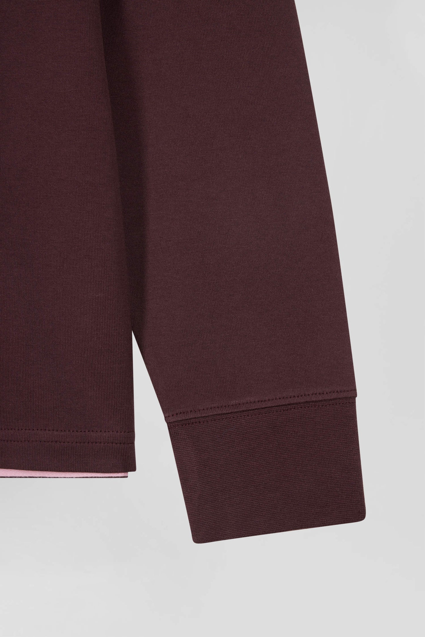 Regular burgundy long-sleeved Pima cotton rugby shirt
