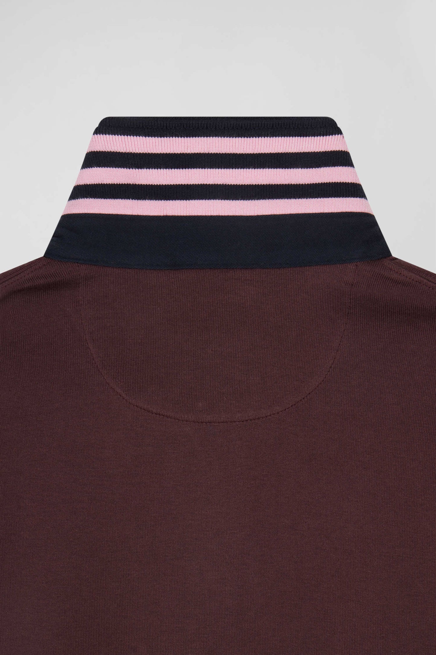 Regular burgundy long-sleeved Pima cotton rugby shirt