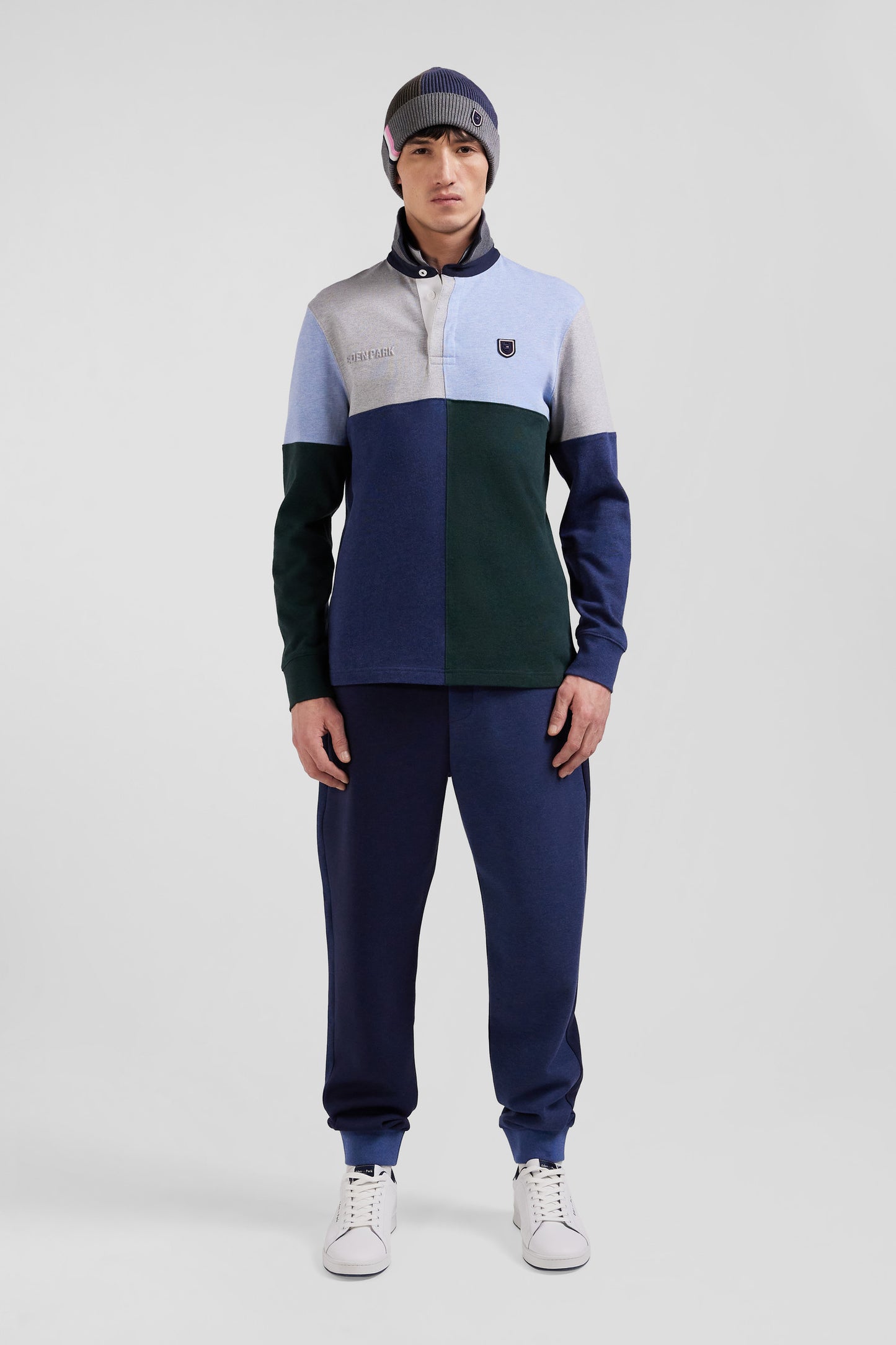 Long-sleeved cut and sewn jersey in sky cotton, regular fit