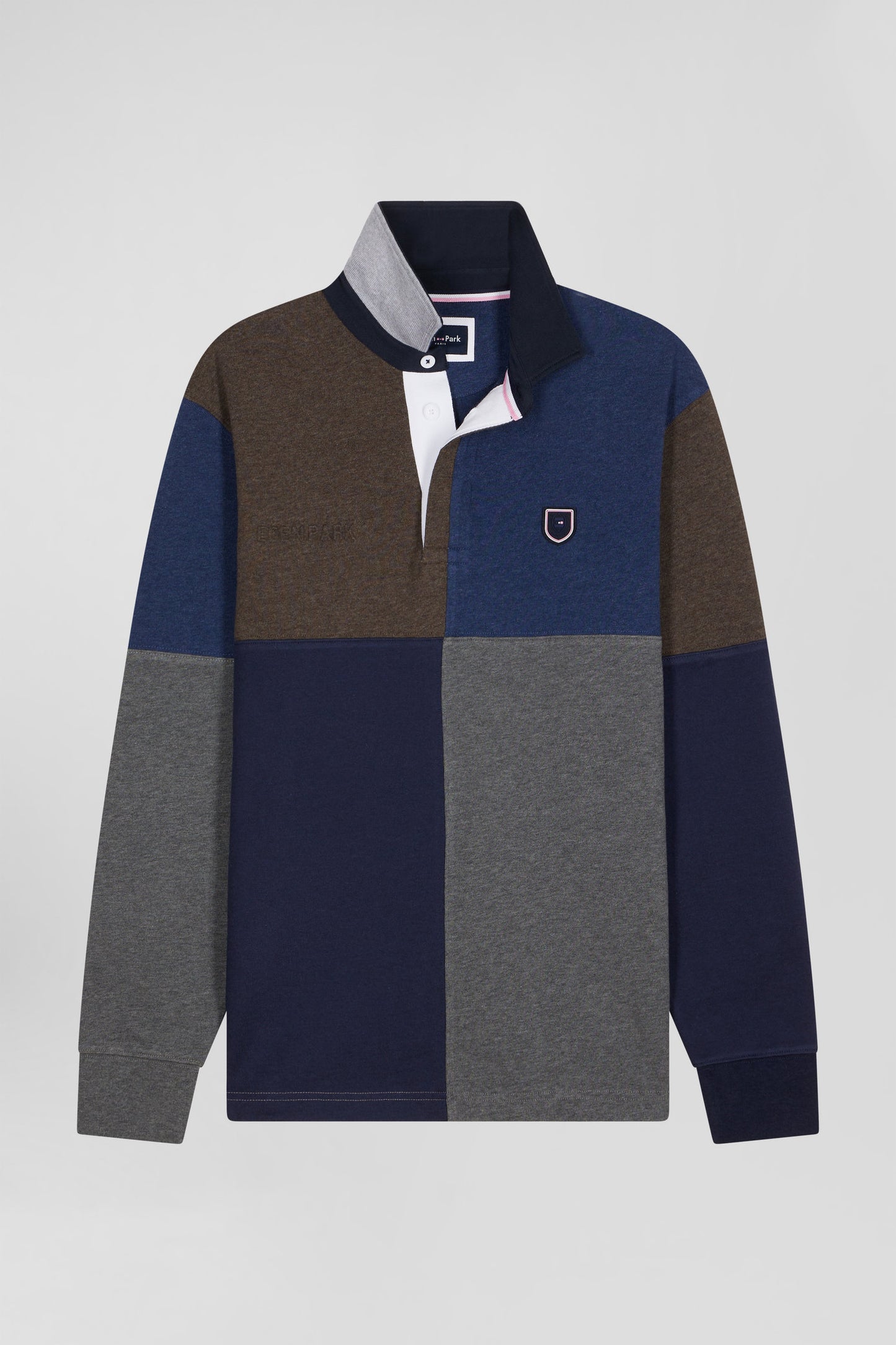 Navy blue cotton cut and sewn regular fit long-sleeved jersey