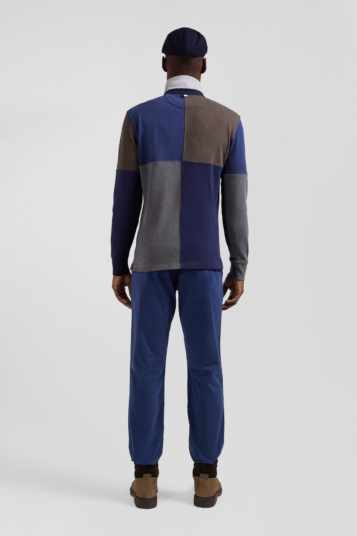 Navy blue cotton cut and sewn regular fit long-sleeved jersey