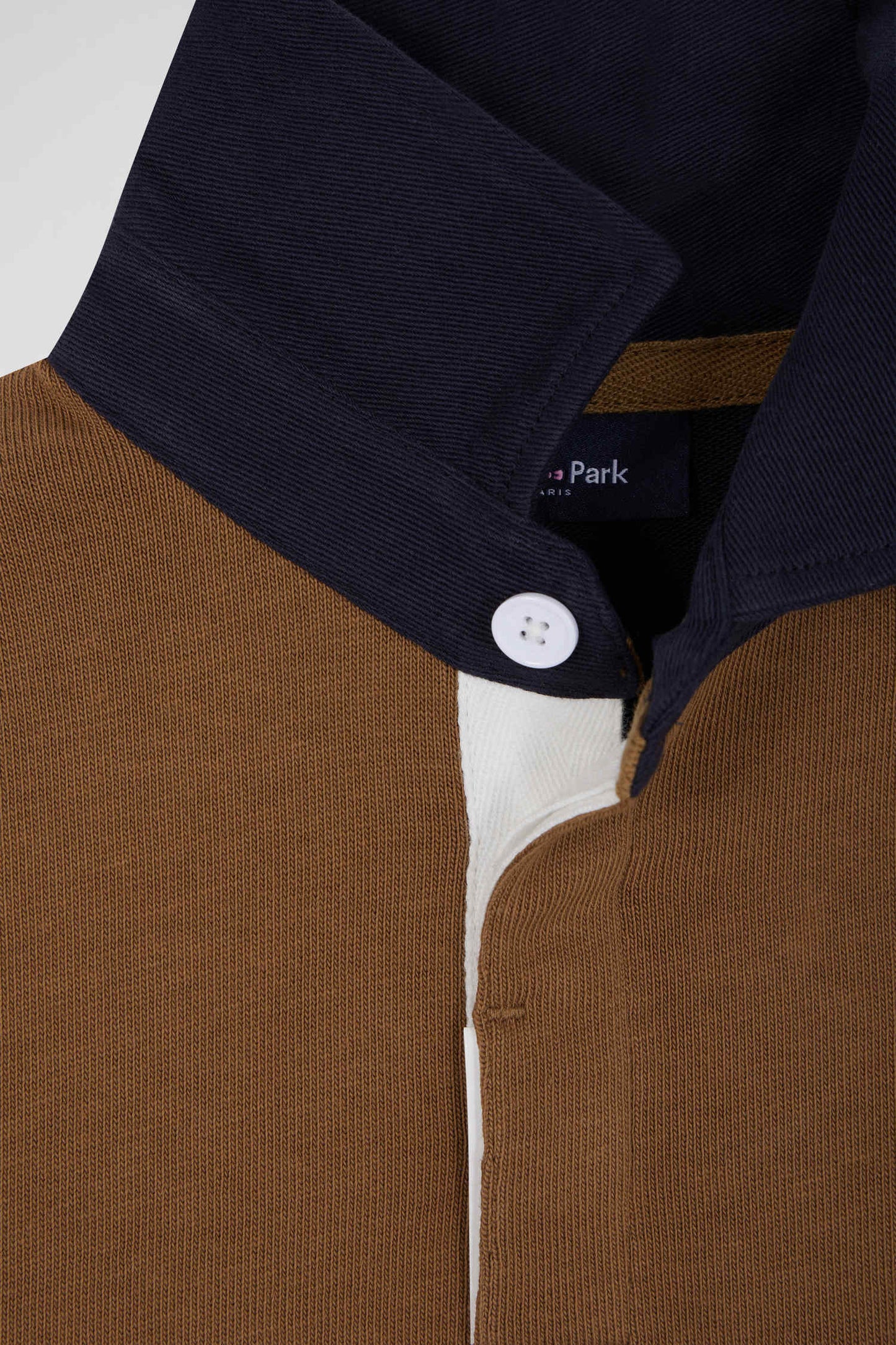 Long-sleeved jersey in hazelnut cotton, regular fit