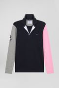 Regular tricolor XV de France long-sleeved cotton rugby shirt