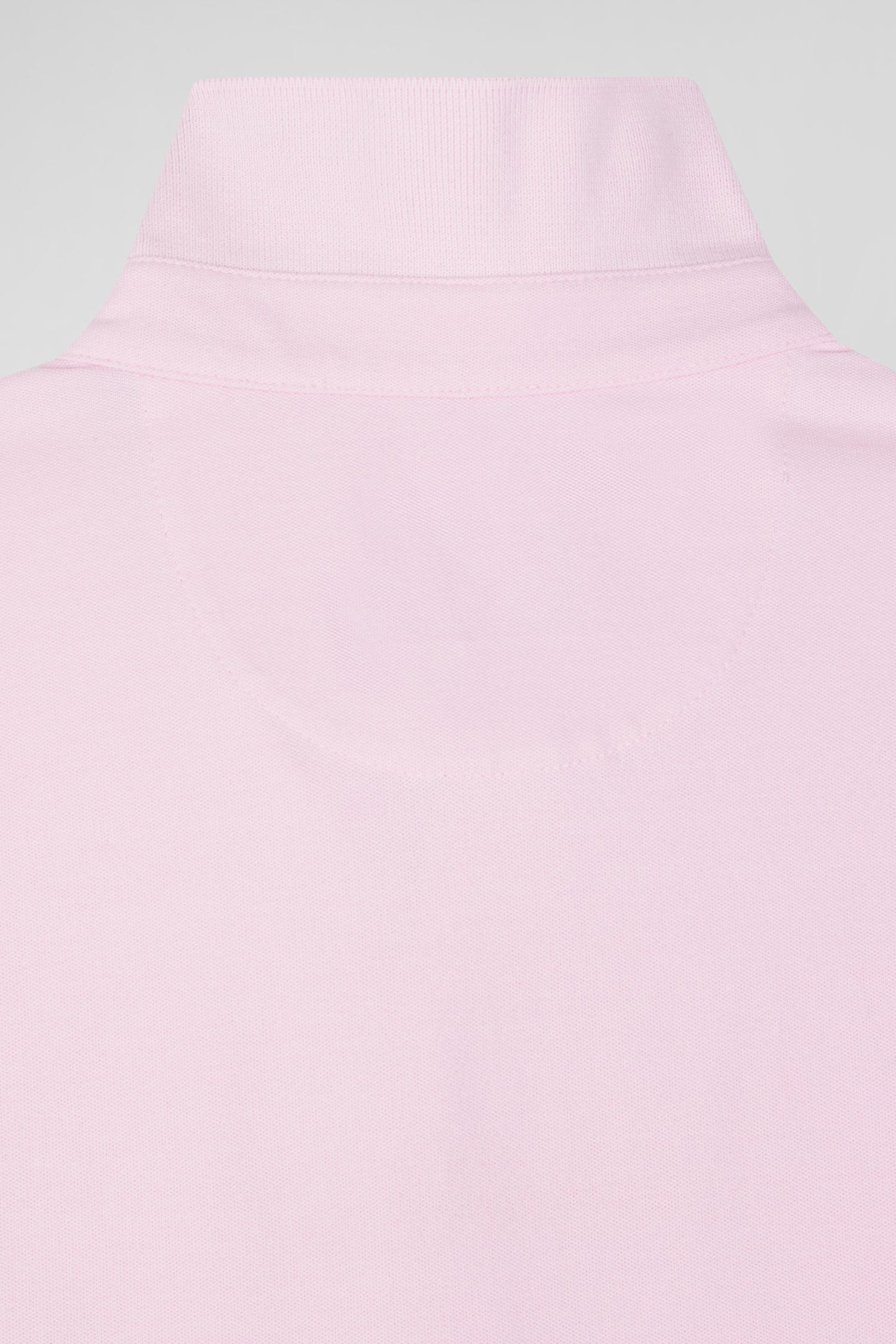 Slim pink short-sleeved stretch cotton polo shirt