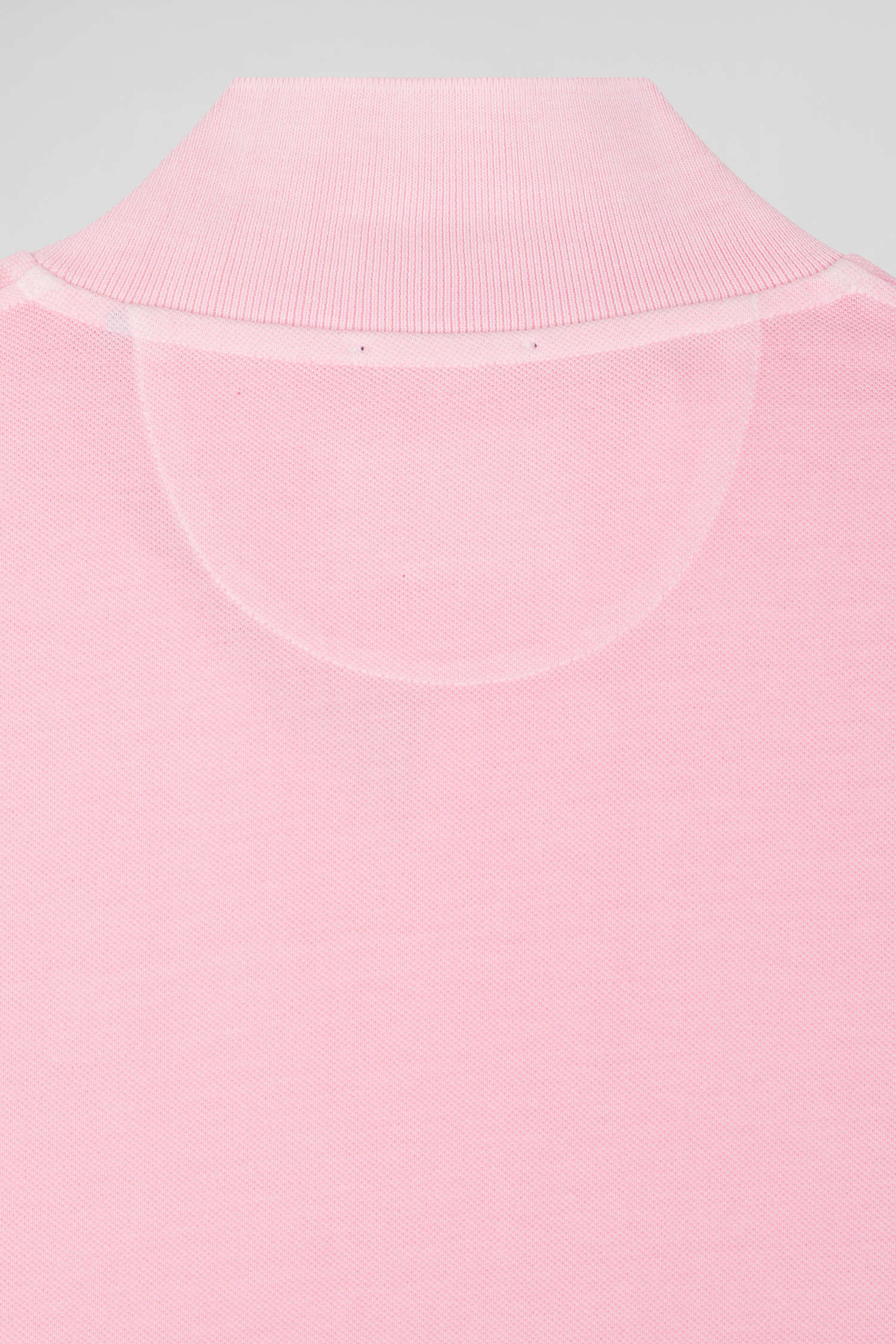 Oversized pink unisex short-sleeved cotton piqué polo shirt