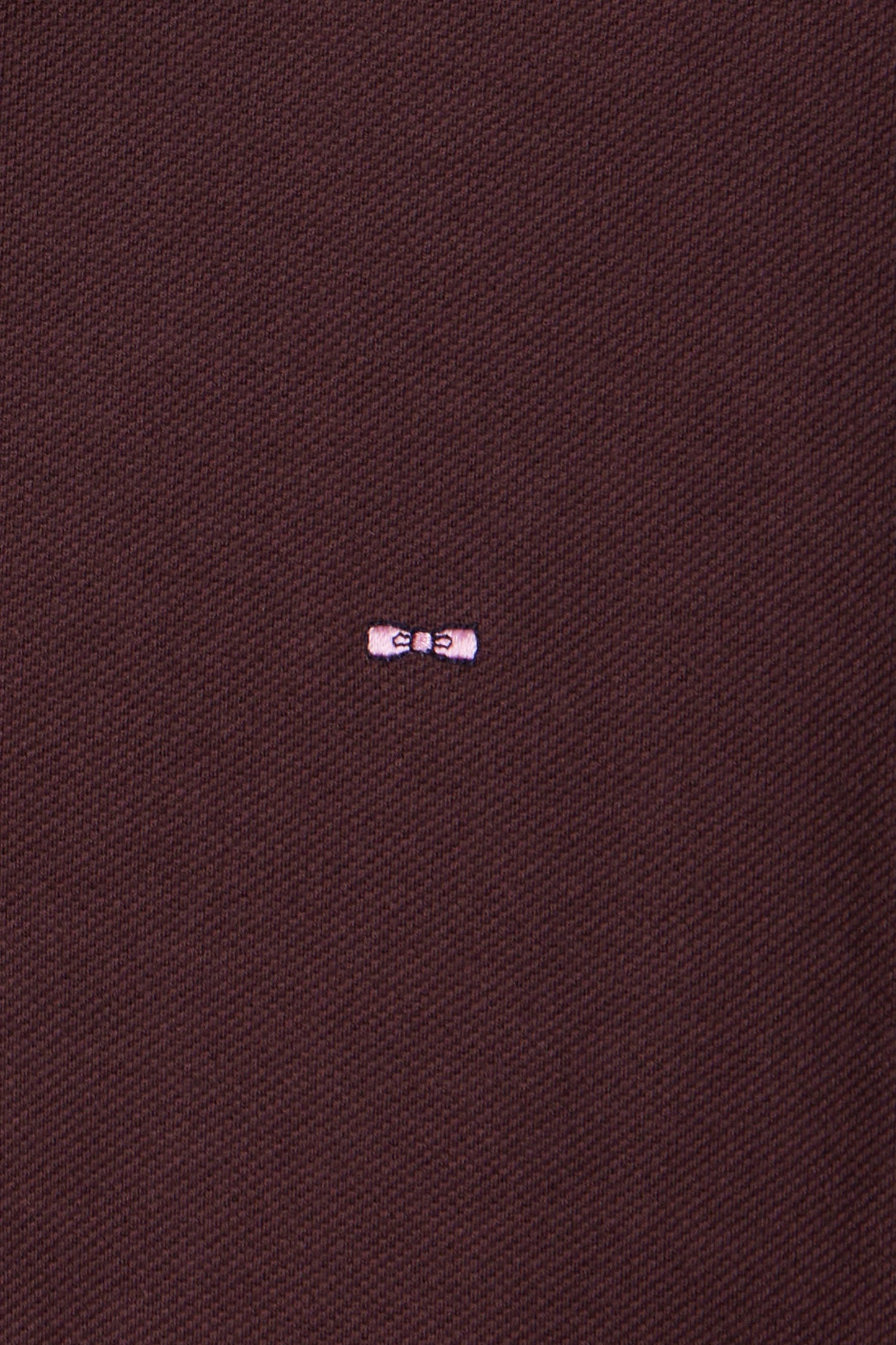 Regular burgundy long-sleeved cotton piqué polo shirt