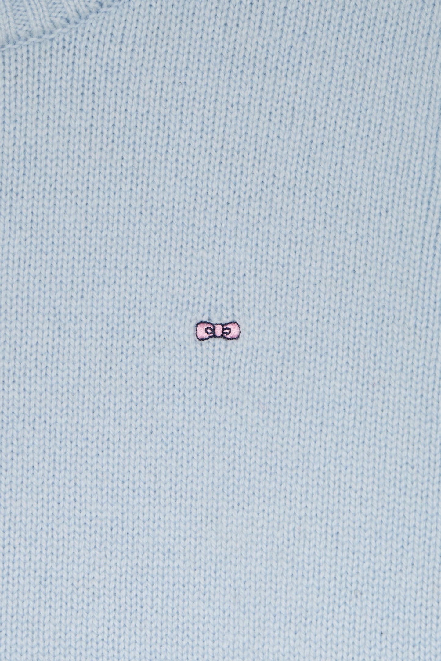 Regular sky blue round-neck wool and cashmere jumper