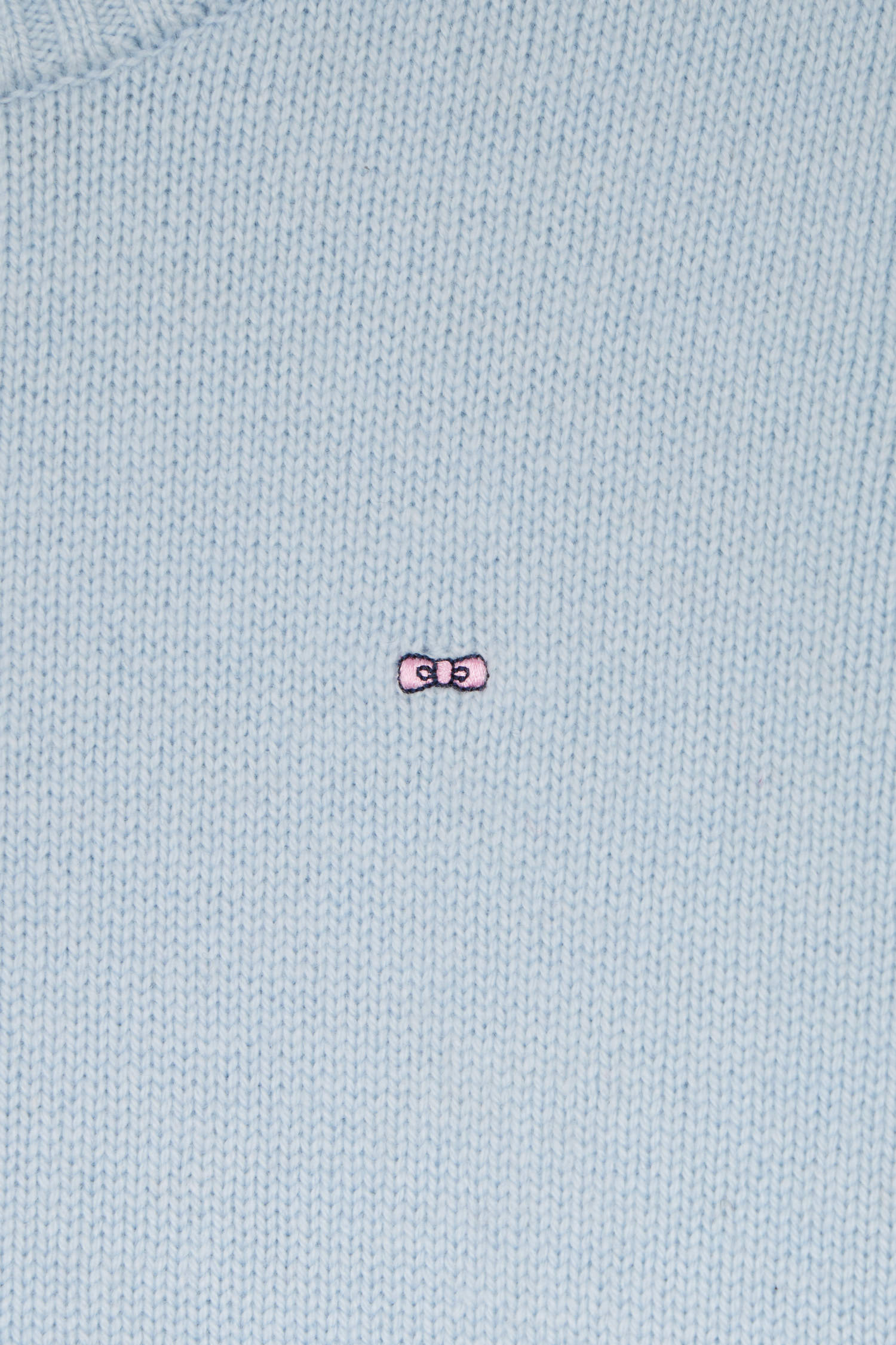 Regular sky blue round-neck wool and cashmere jumper