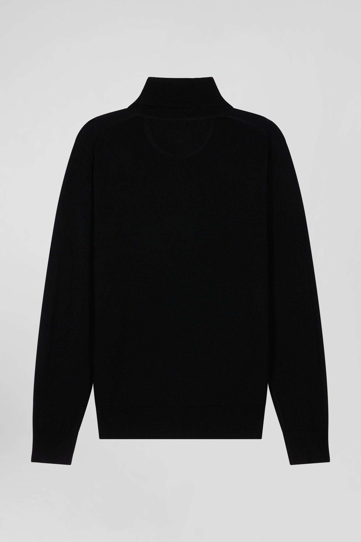 Regular anthracite grey wool and cotton turtleneck jumper