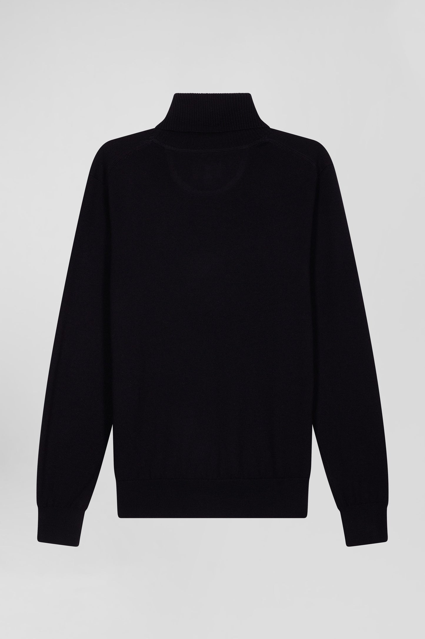 Regular navy blue merino wool turtleneck jumper