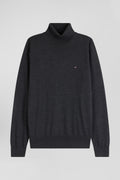 Regular anthracite grey merino wool turtleneck jumper