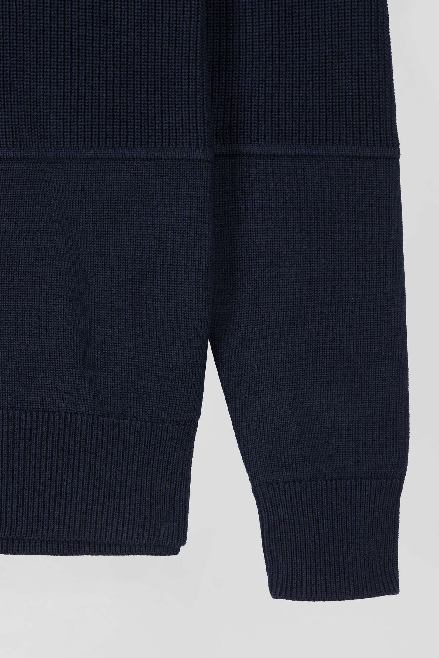 Hazelnut cotton trucker-neck sweater with regular-fit knitwear.