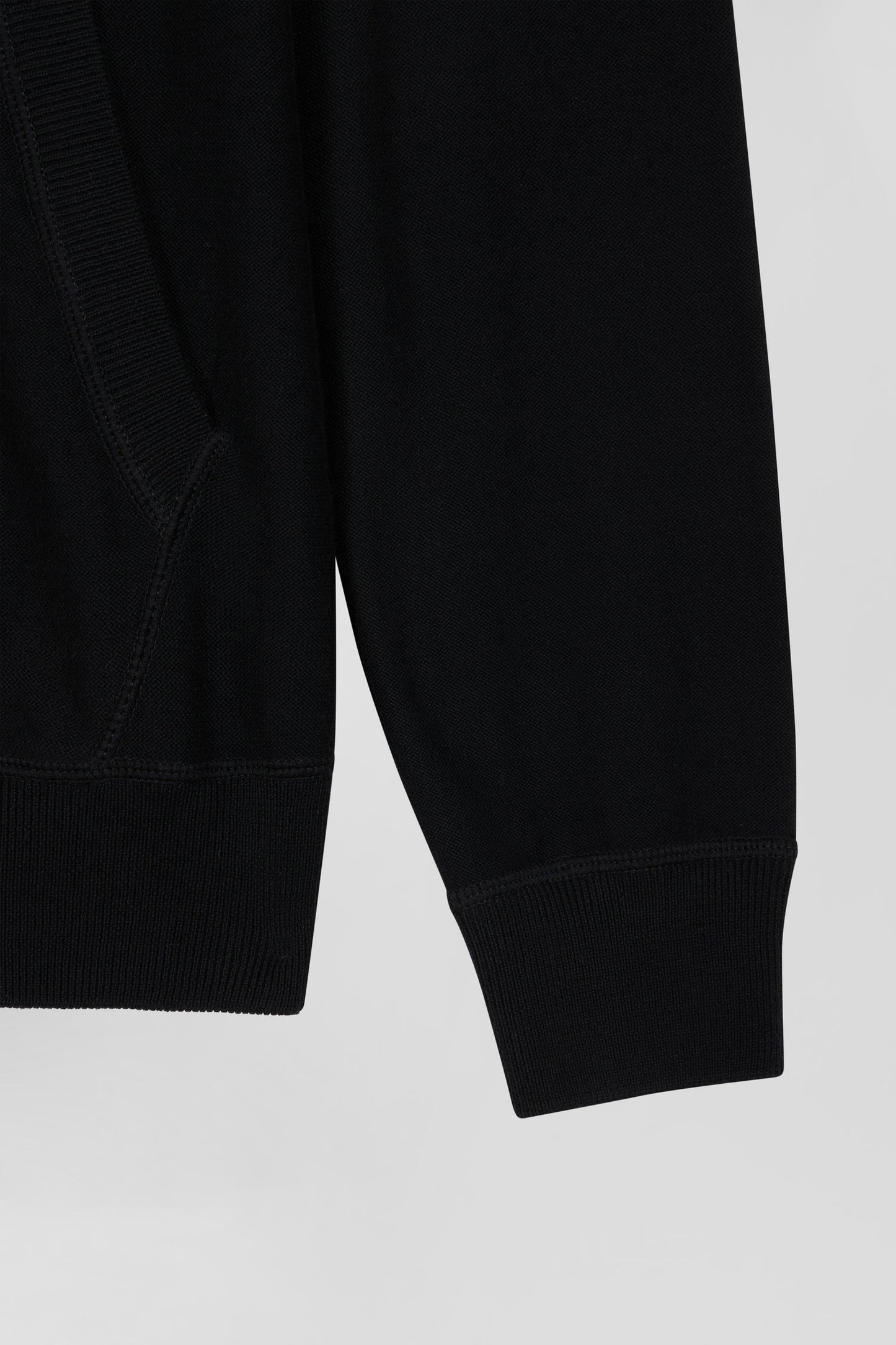 Regular black hooded jumper with EP10 jacquard