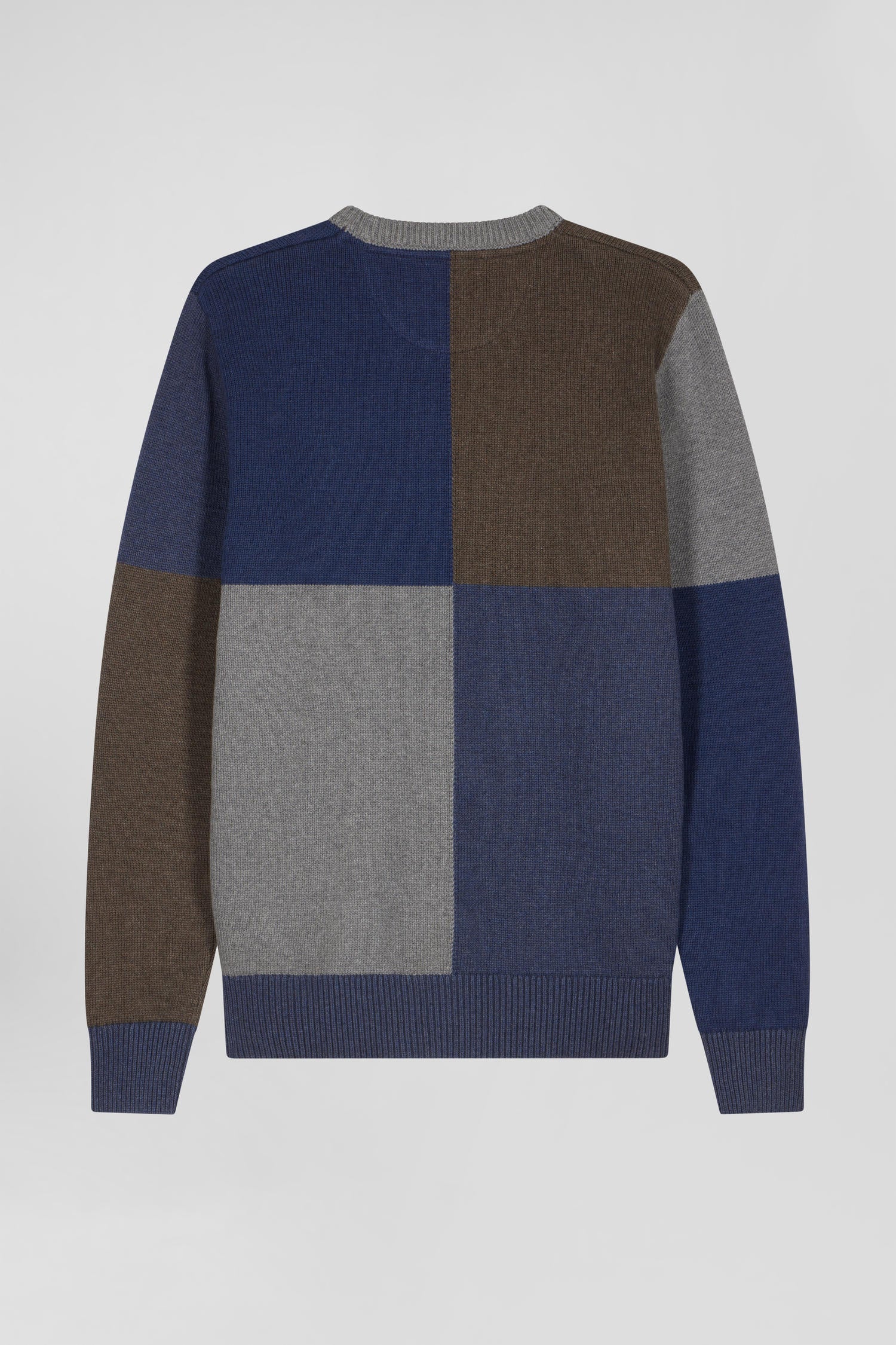 Regular navy colourblock Barbarian cotton crew neck jumper