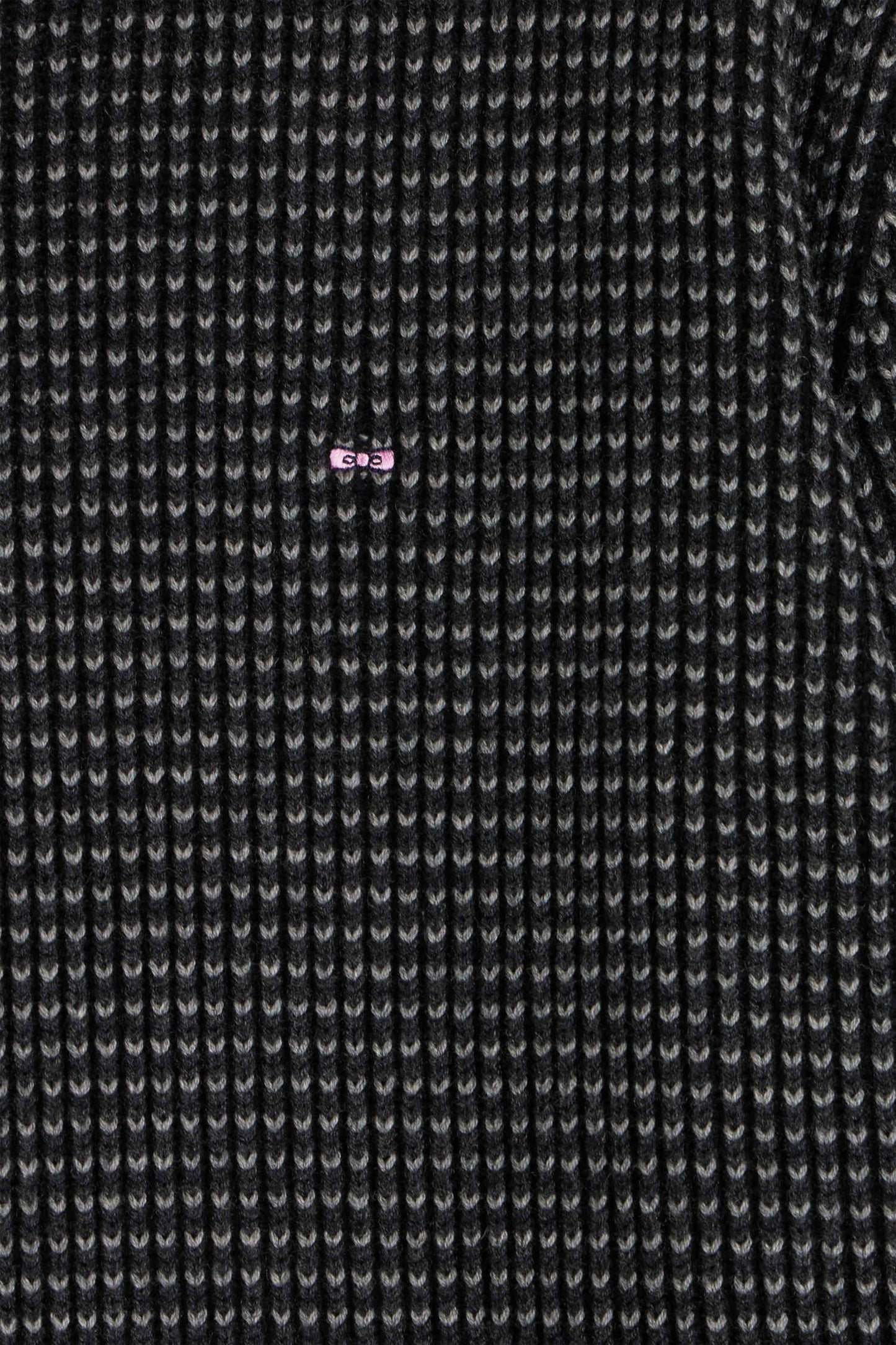 Regular black wool and cotton crew neck jumper