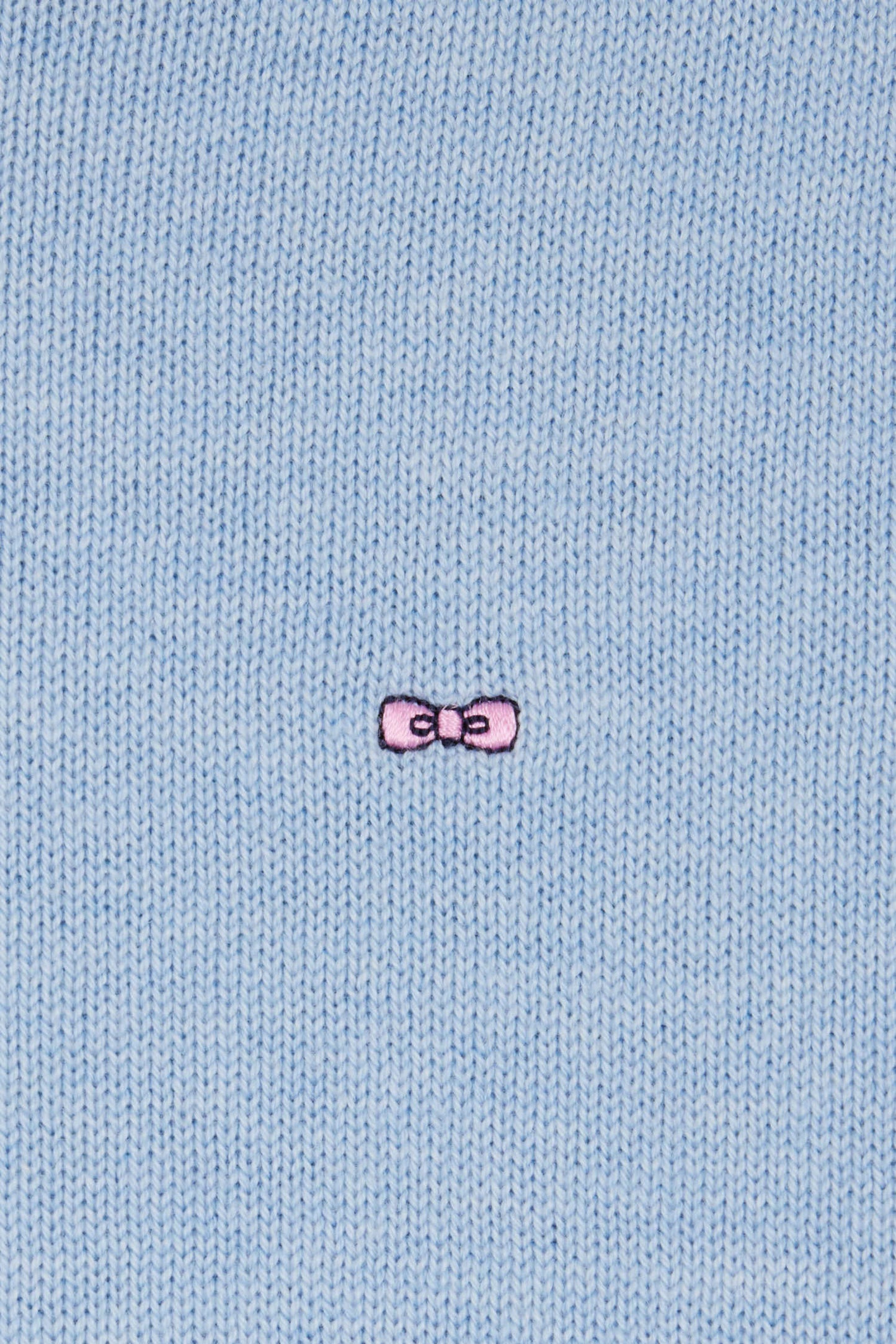 Regular sky blue wool and cotton crew neck jumper