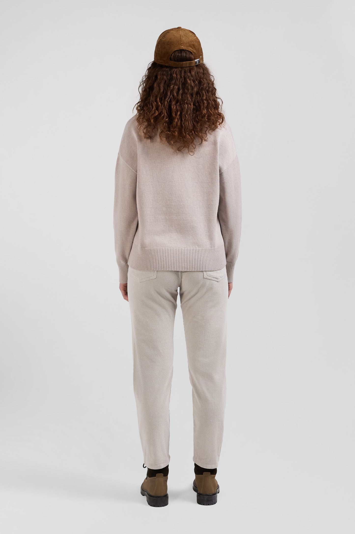 Relax beige wool and cotton V-neck jumper