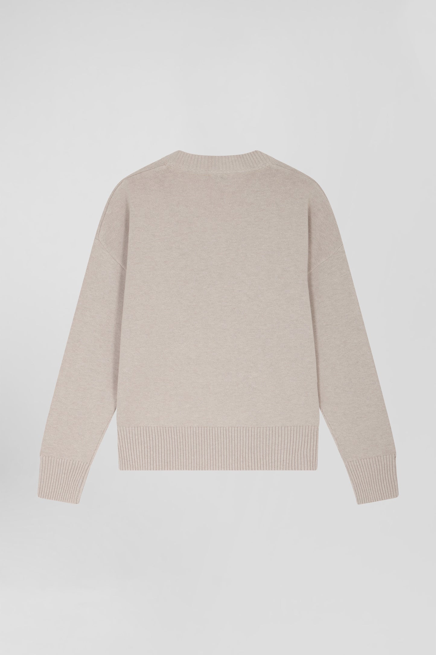 Relax beige wool and cotton V-neck jumper