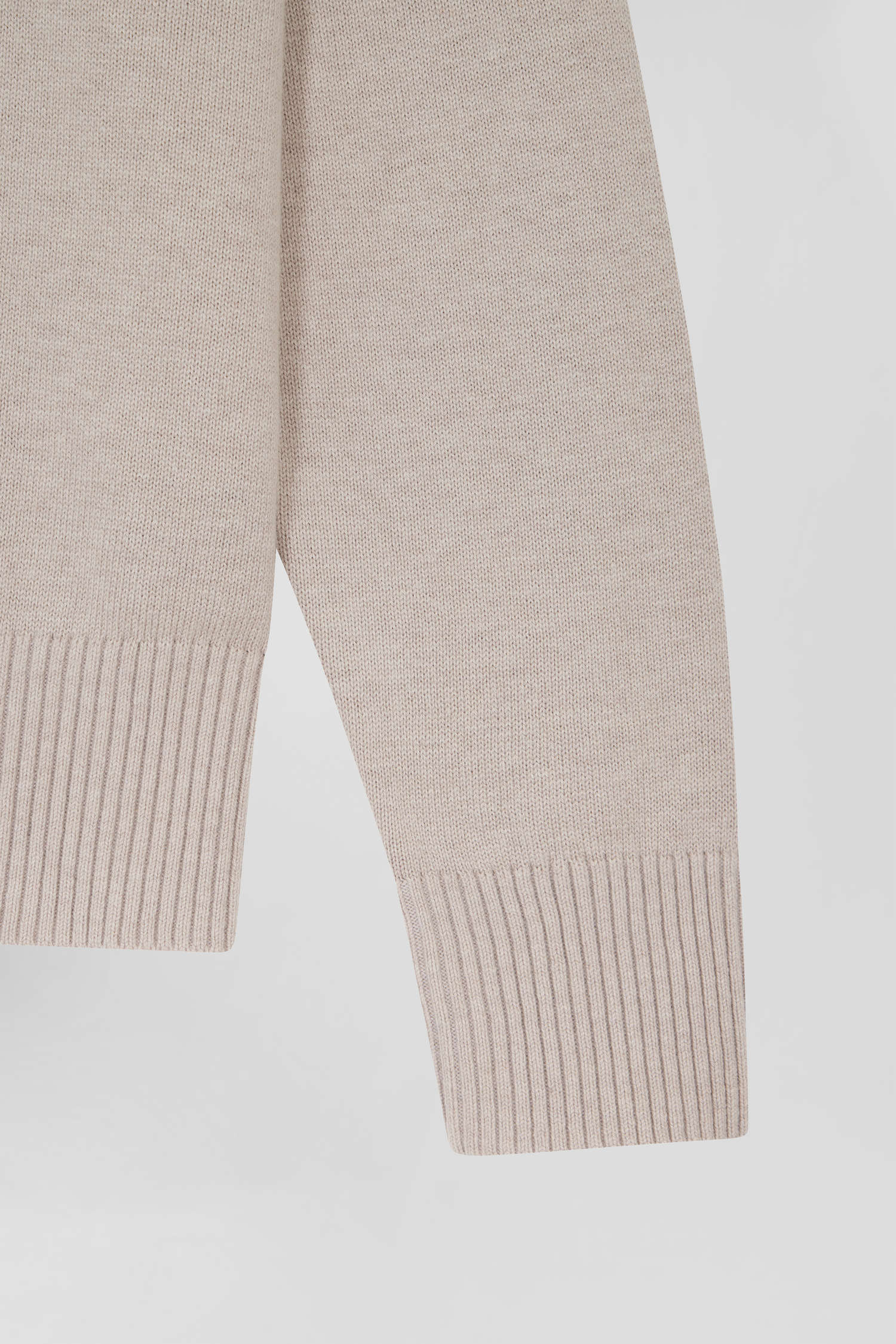 Relax beige wool and cotton V-neck jumper