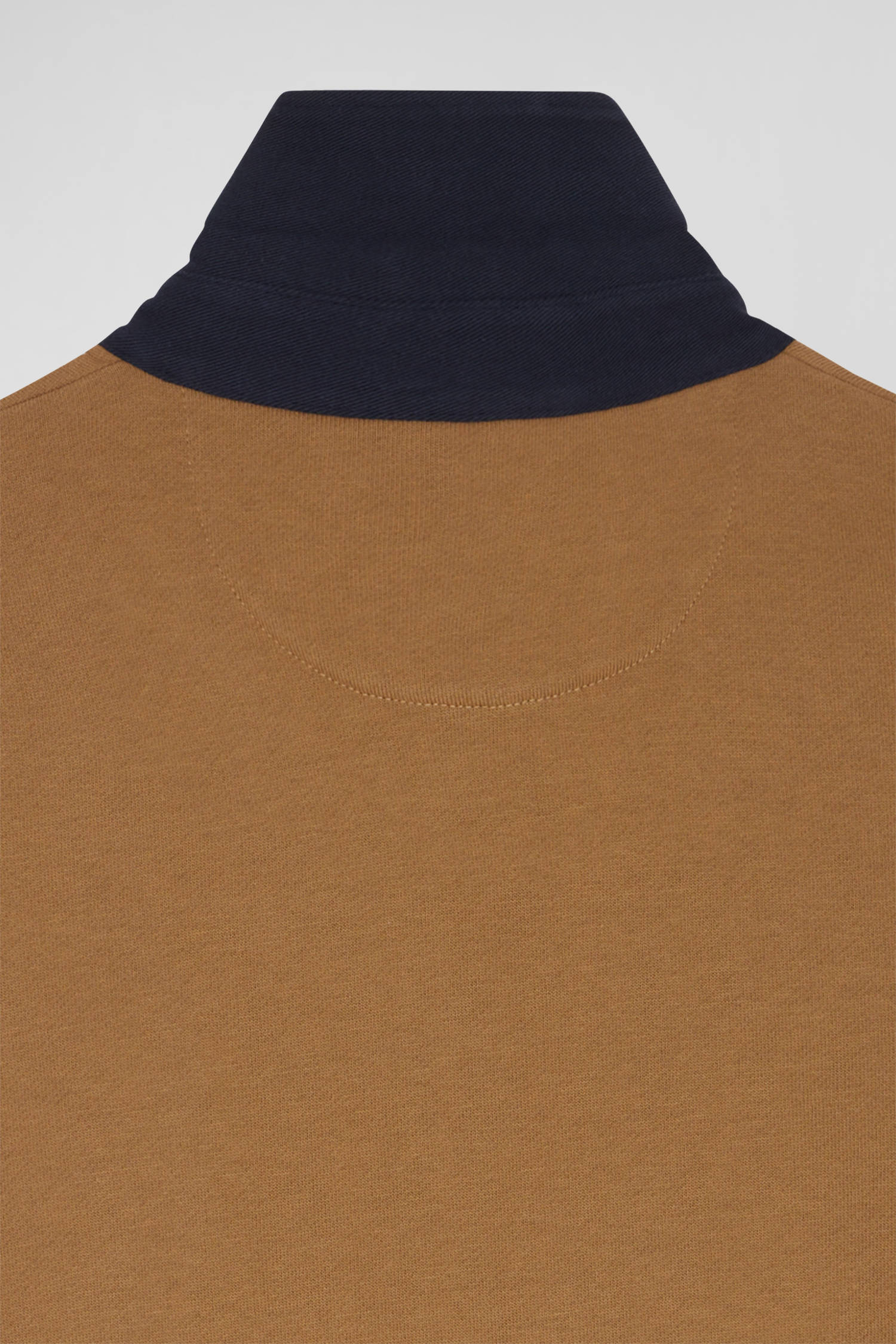 Sweatshirt à col maillot en coton camel coupe Relaxed