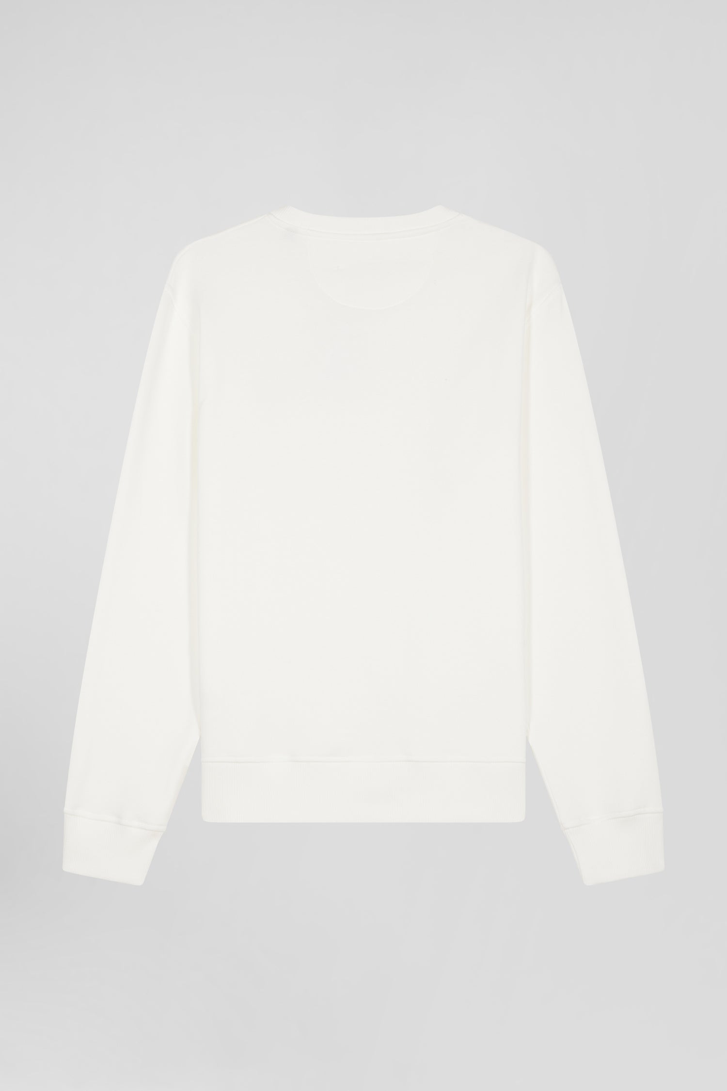 Regular ecru brushed cotton fleece sweatshirt