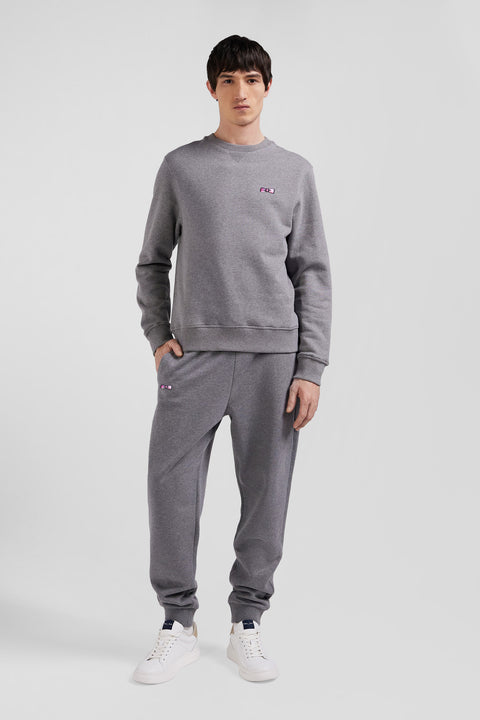 Regular grey brushed cotton fleece sweatshirt - Image 1
